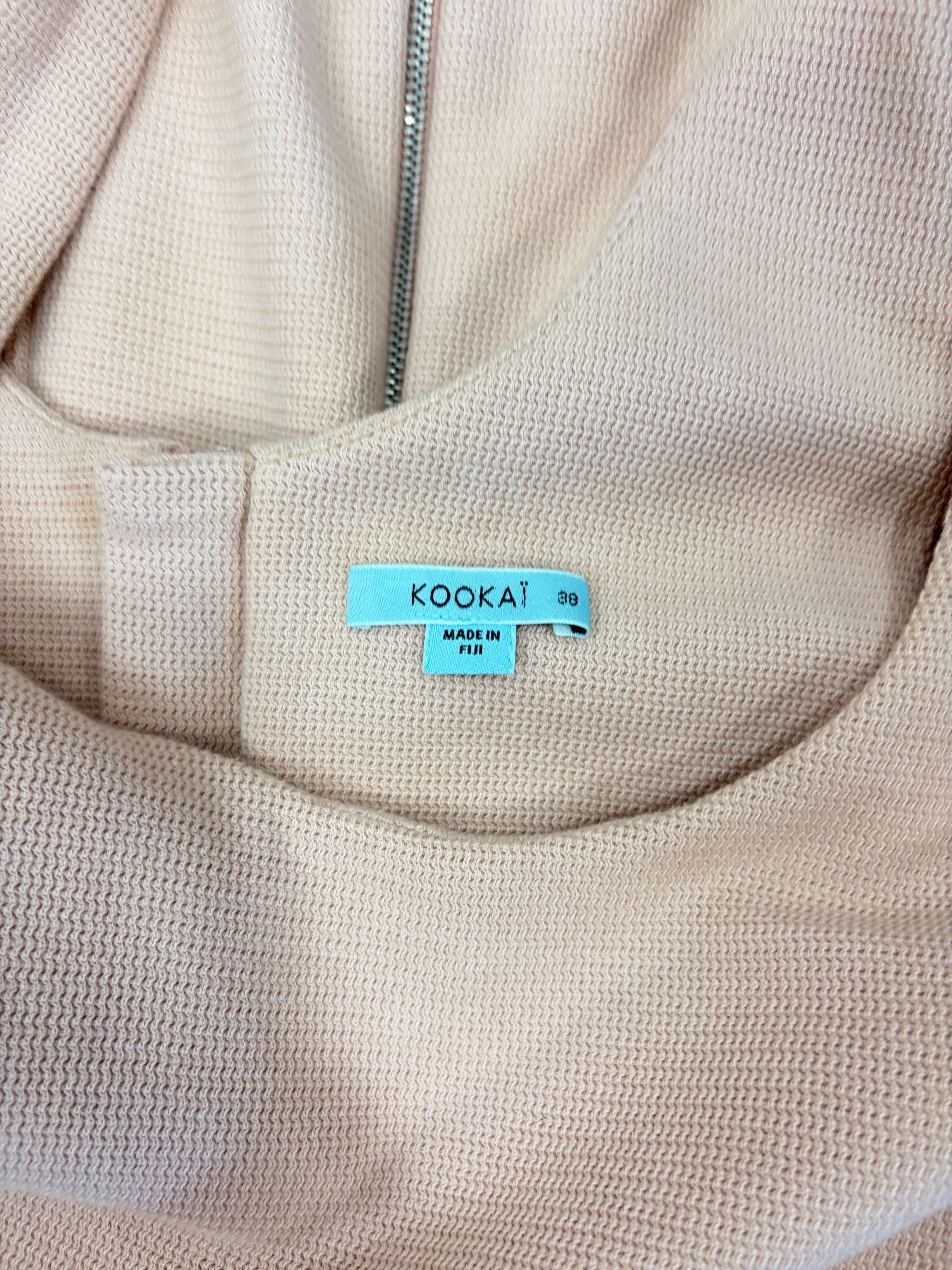 Kookai | Nude Textured Knit Bodycon Midi Dress | Size 8