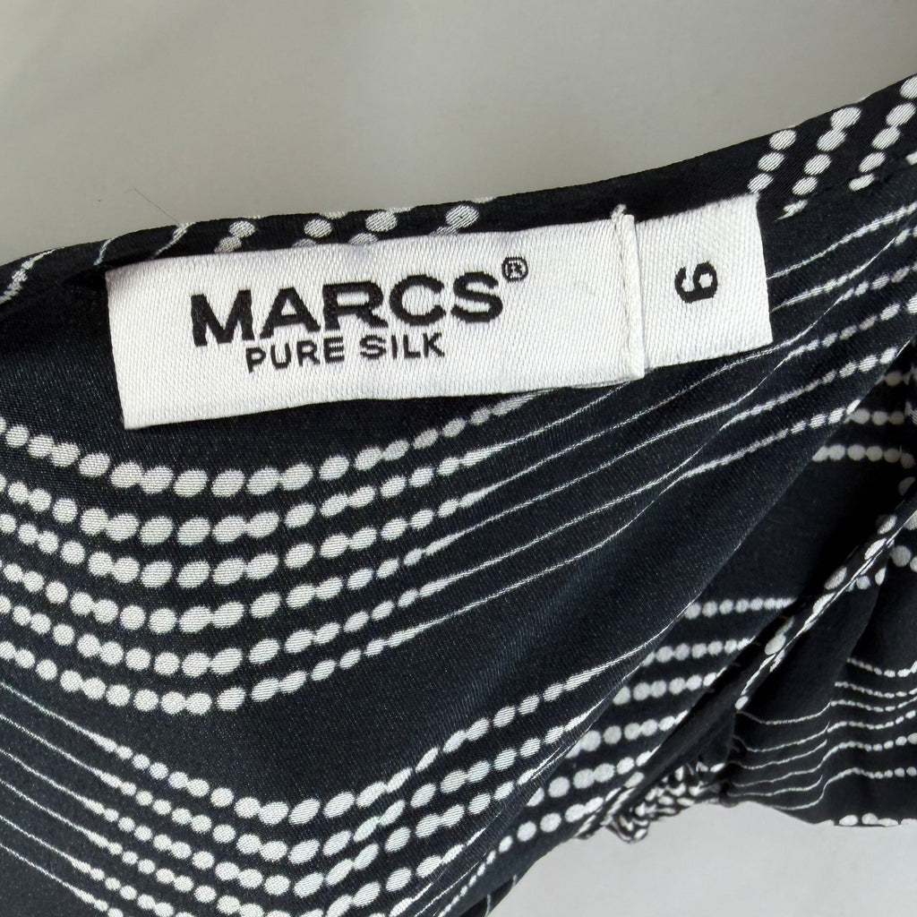 Marcs Pure Silk Wave Print Dress - Size 6