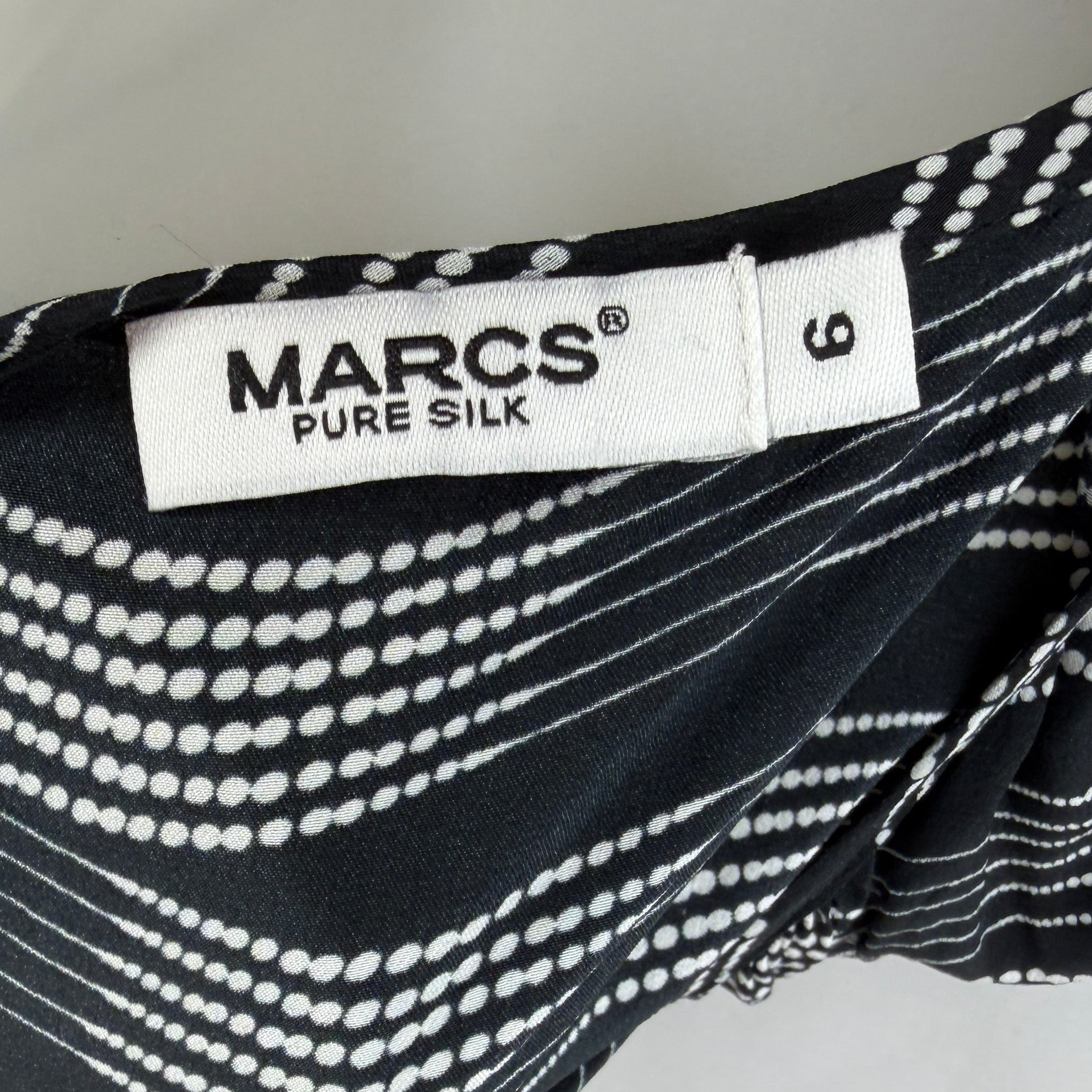 Marcs Pure Silk Wave Print Dress - Size 6