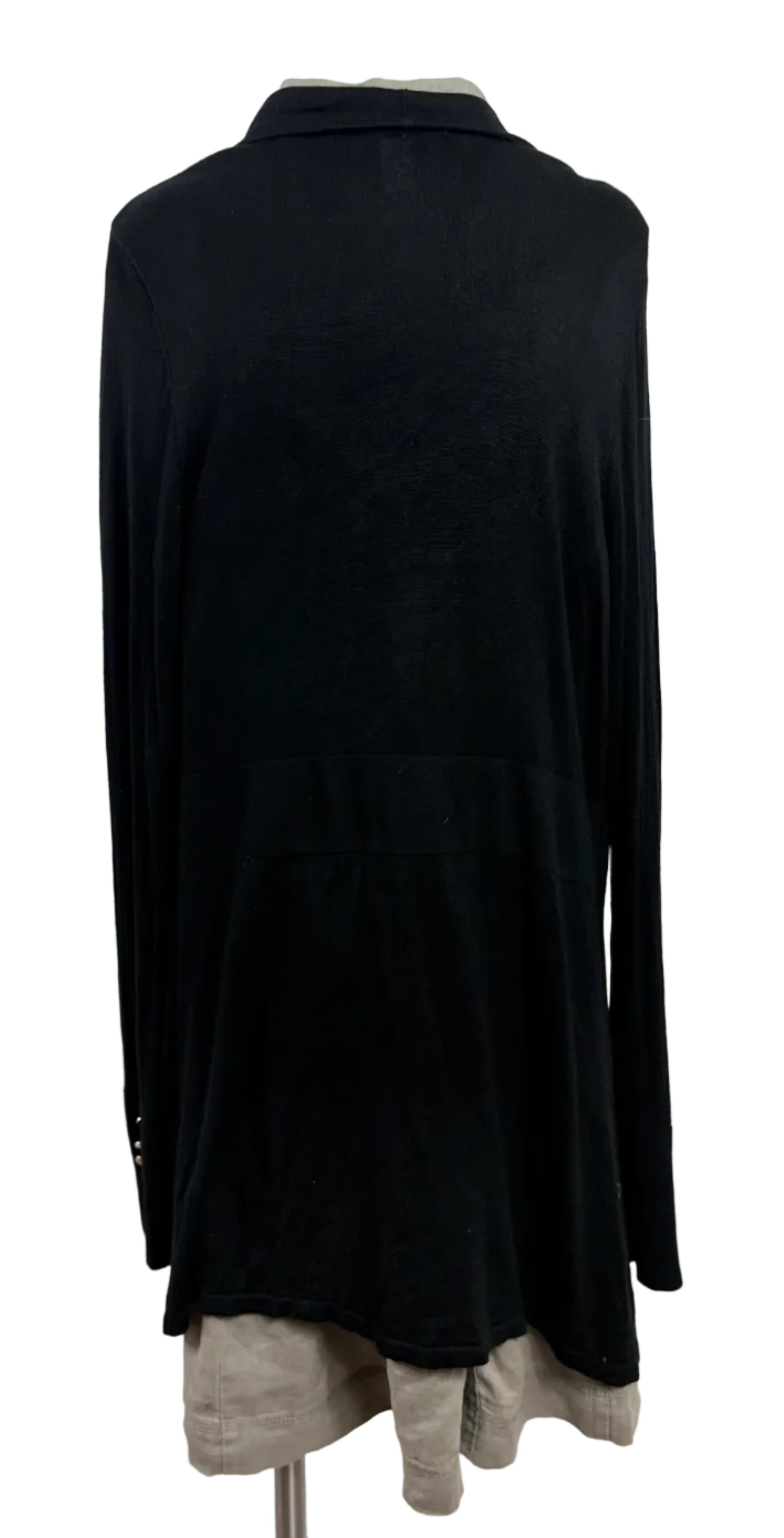 Long Black Knit Cardigan