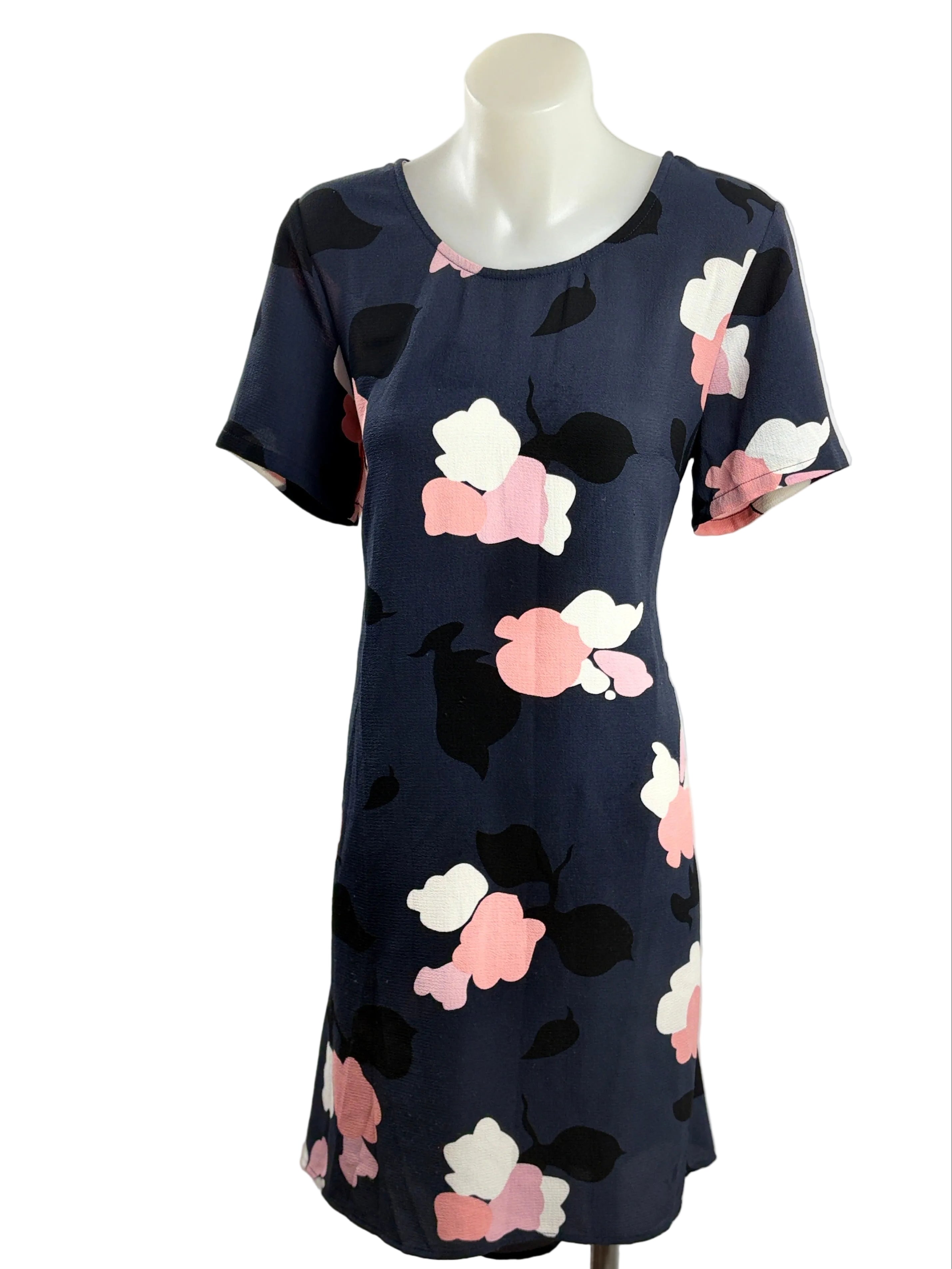 Leoni | Floral Shift Dress | Navy, Blush & White | XS