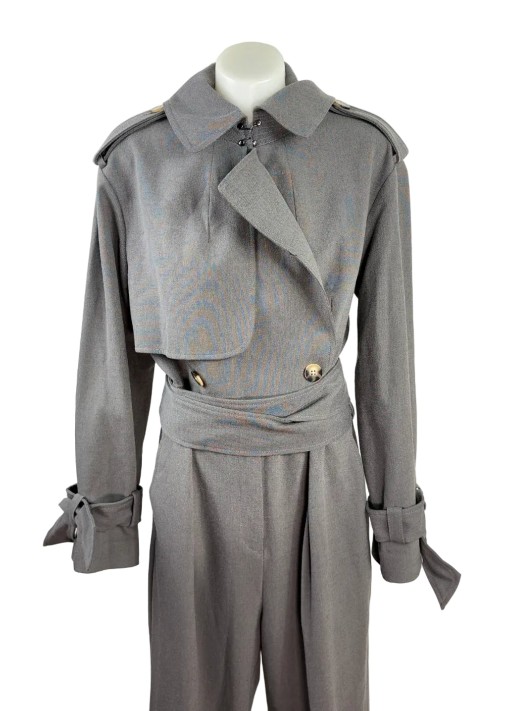 Witchery Trench-Style Jumpsuit - Grey - Size 10