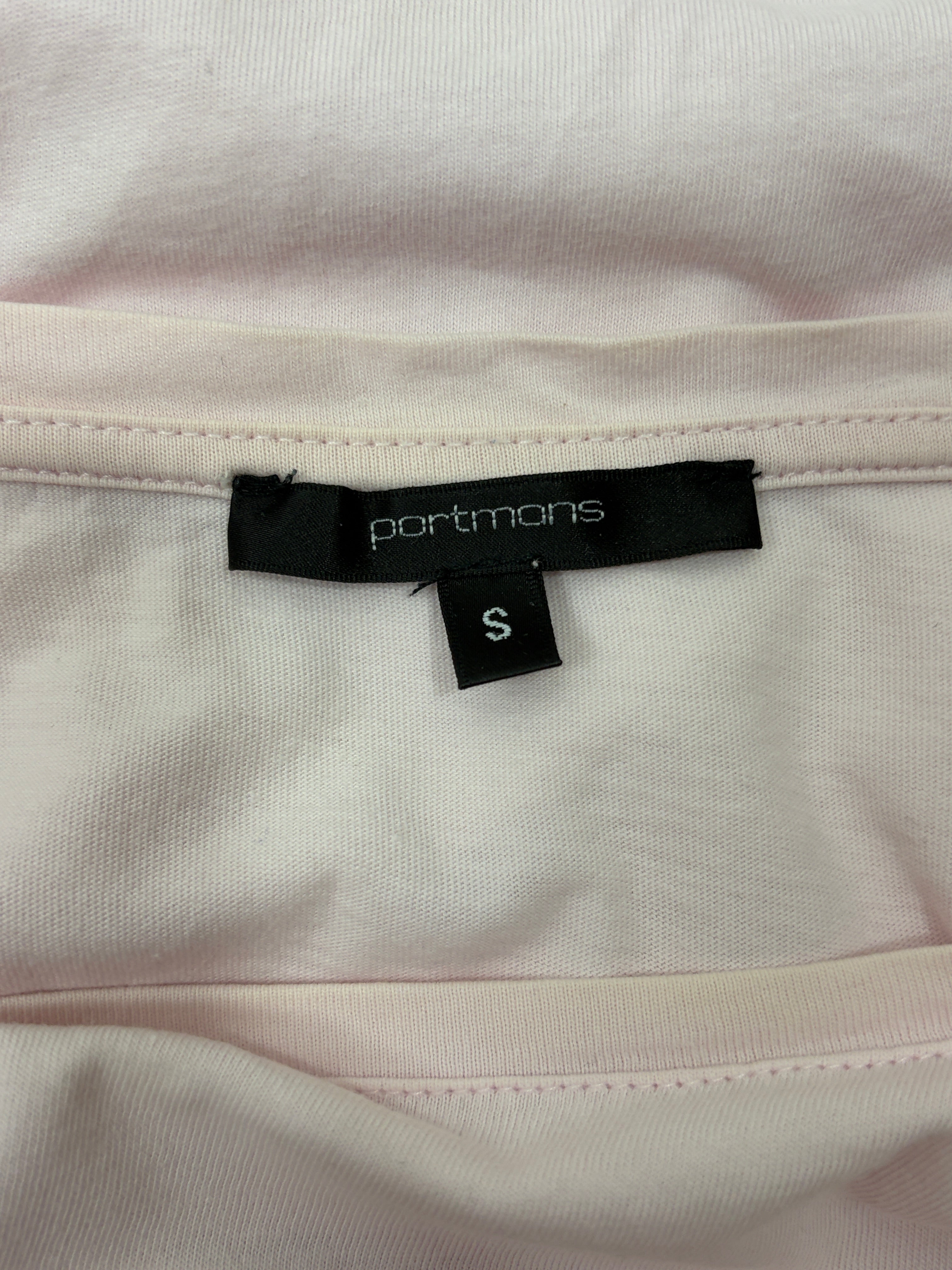 Portmans "Amour" Embroidered Tee — Blush Pink - Size S