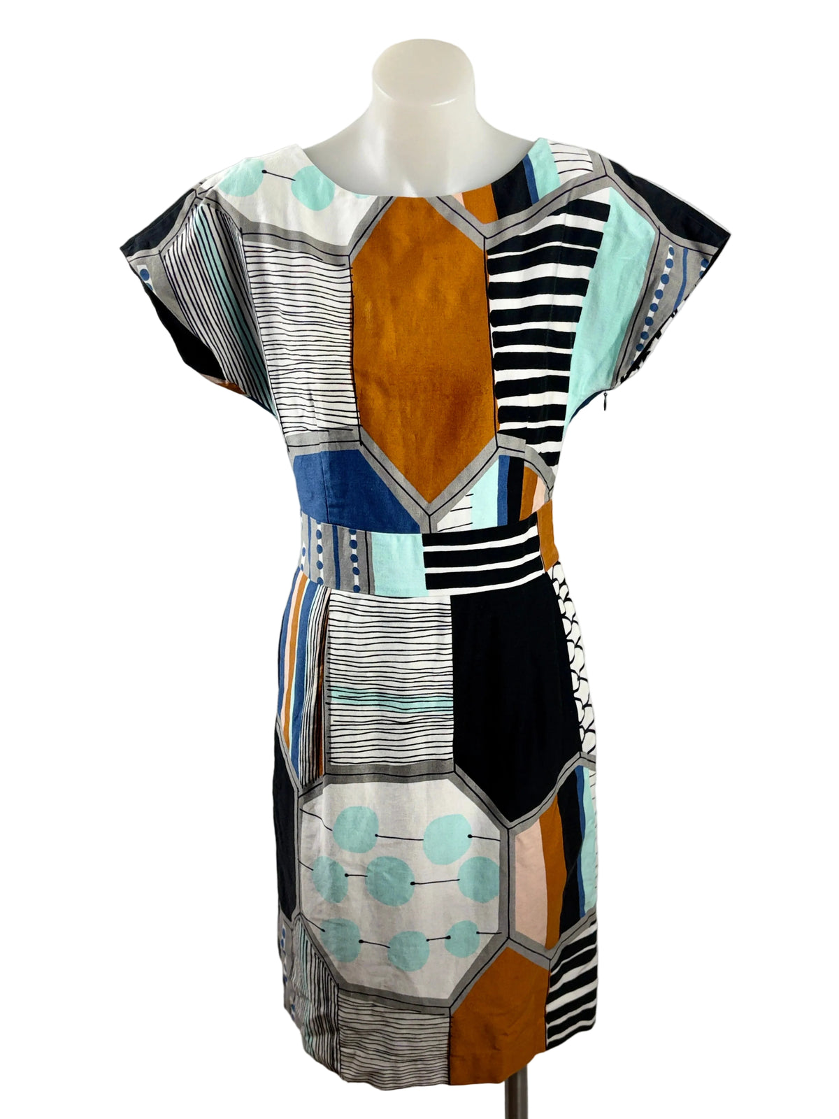 Marimekko | Geometric Patchwork Shift Dress | EU 34 AU 8