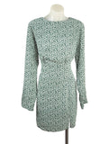 Atmos & Here | Ditsy Floral Long Sleeve Mini Dress | Forest Green | Size 12