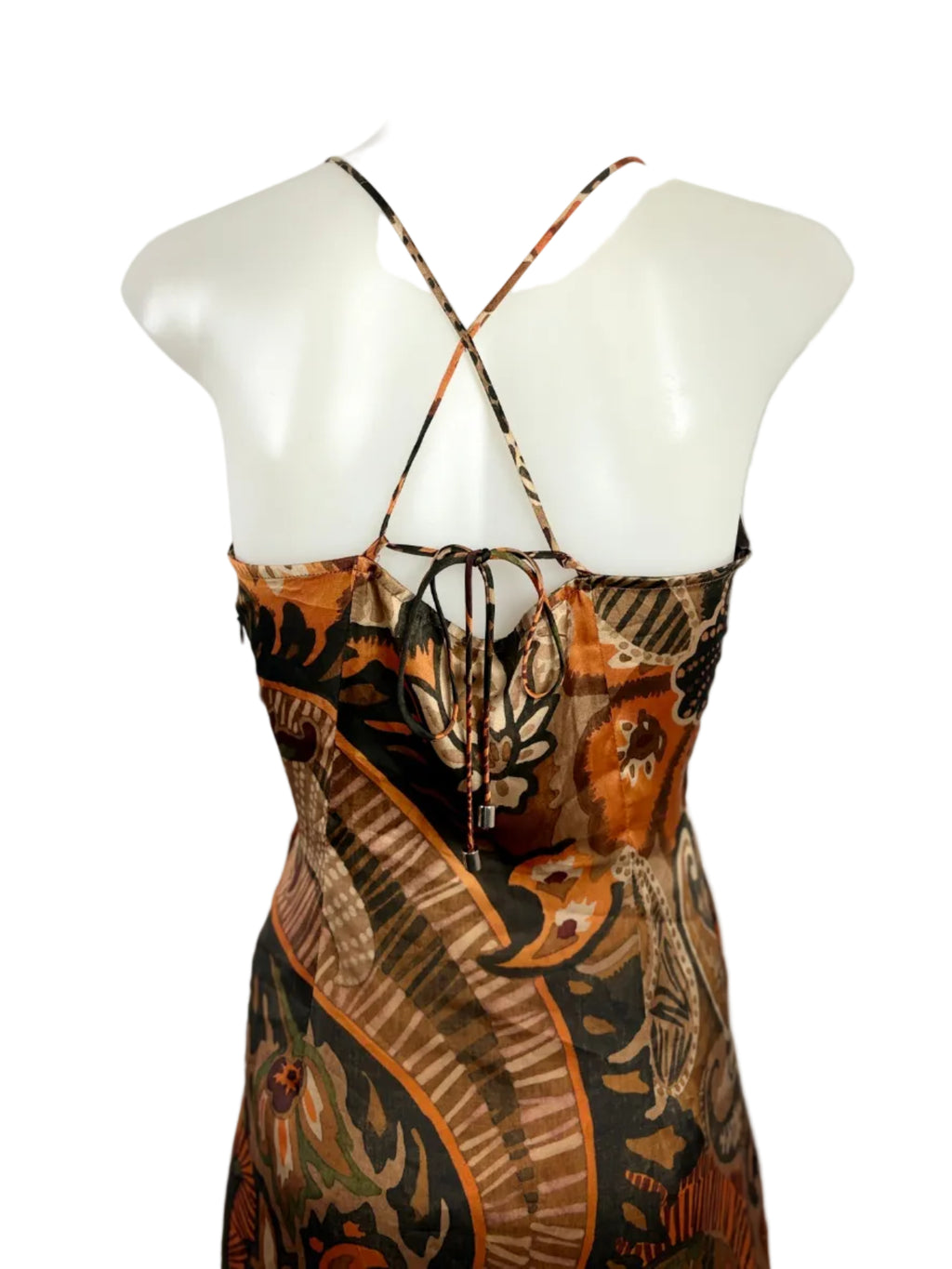 Zara | Paisley Print Maxi Dress | Twist-Front Detail | Size XS