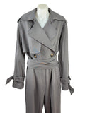 Witchery Trench-Style Jumpsuit - Grey - Size 10