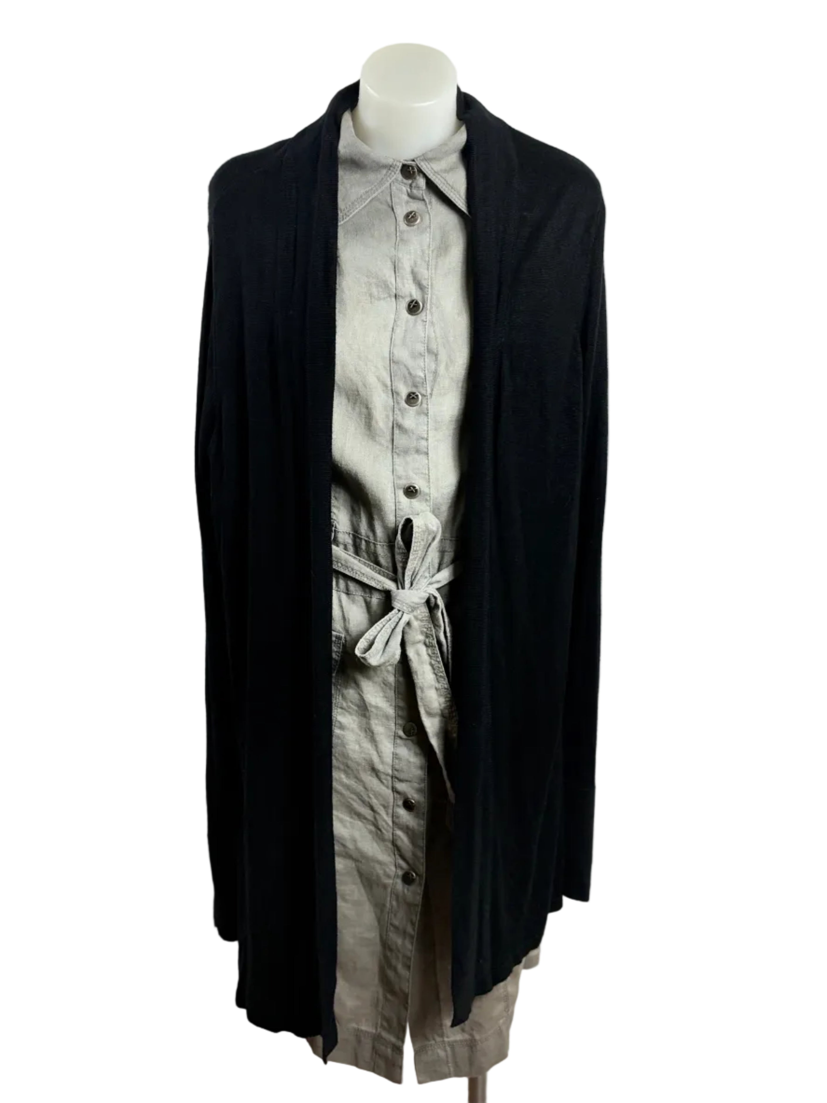 Long Black Knit Cardigan