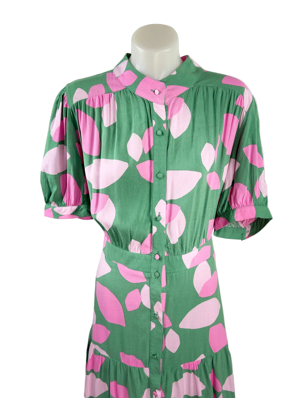 Fria | Abstract Petal Print Shirt Dress | Size 12
