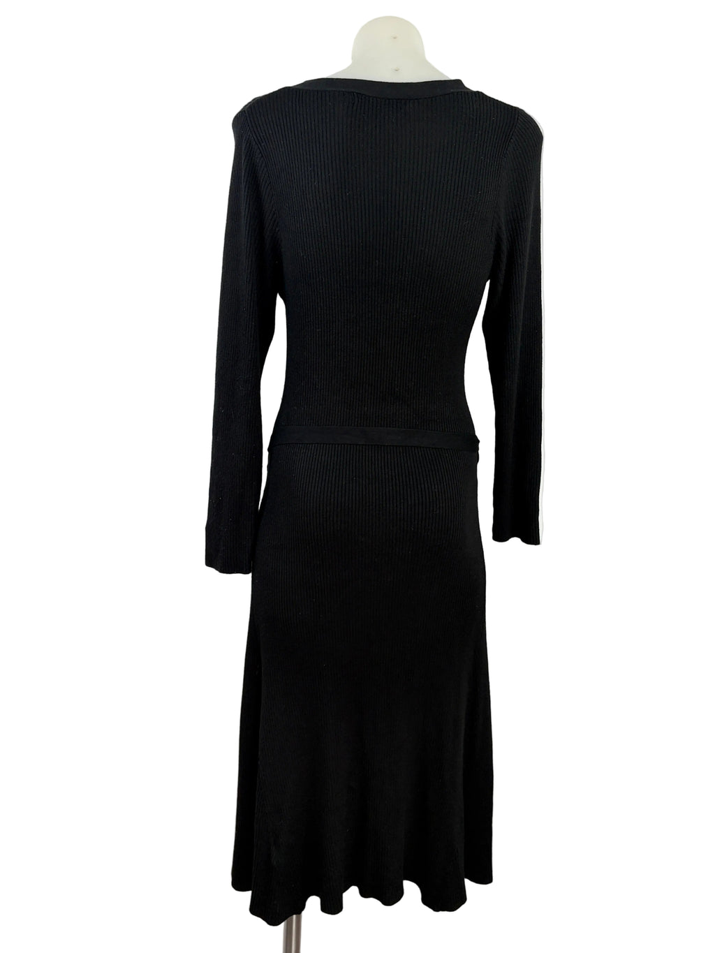Next | Ribbed Button-Front Knit Dress | Black — Size 10