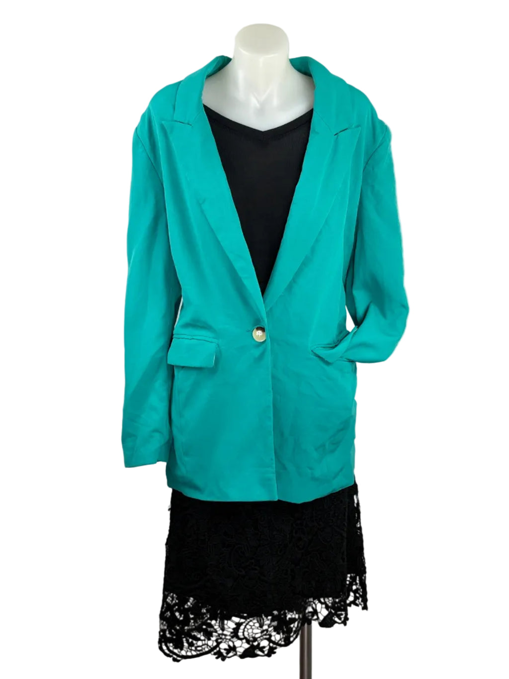 Just Jeans | Single-Button Blazer | Jade Green | Size 12
