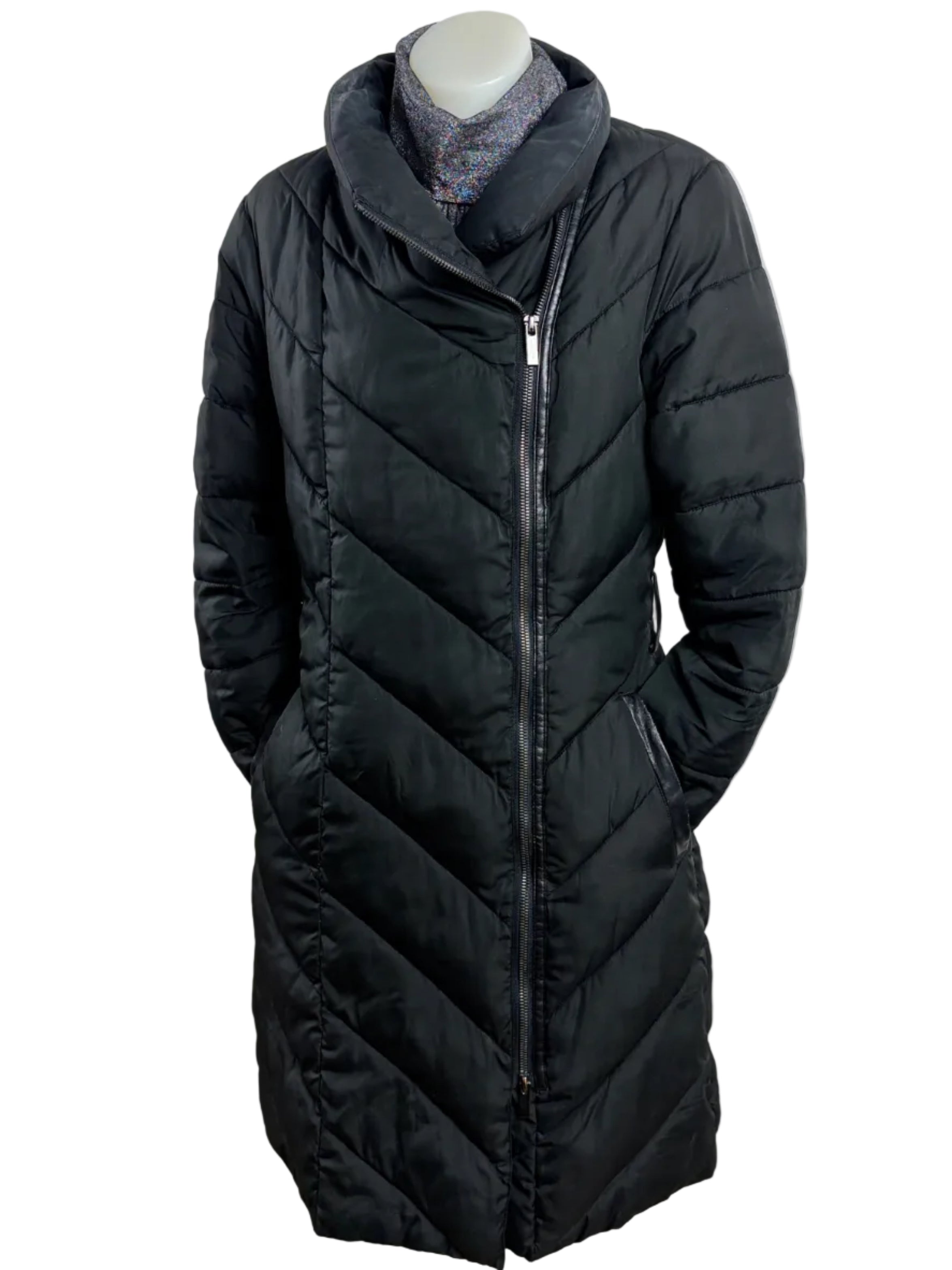 Portmans | Zip Puffer Coat | Black | Size 8