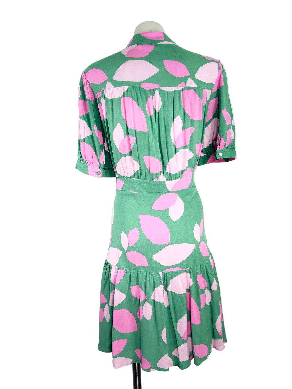 Fria | Abstract Petal Print Shirt Dress | Size 12