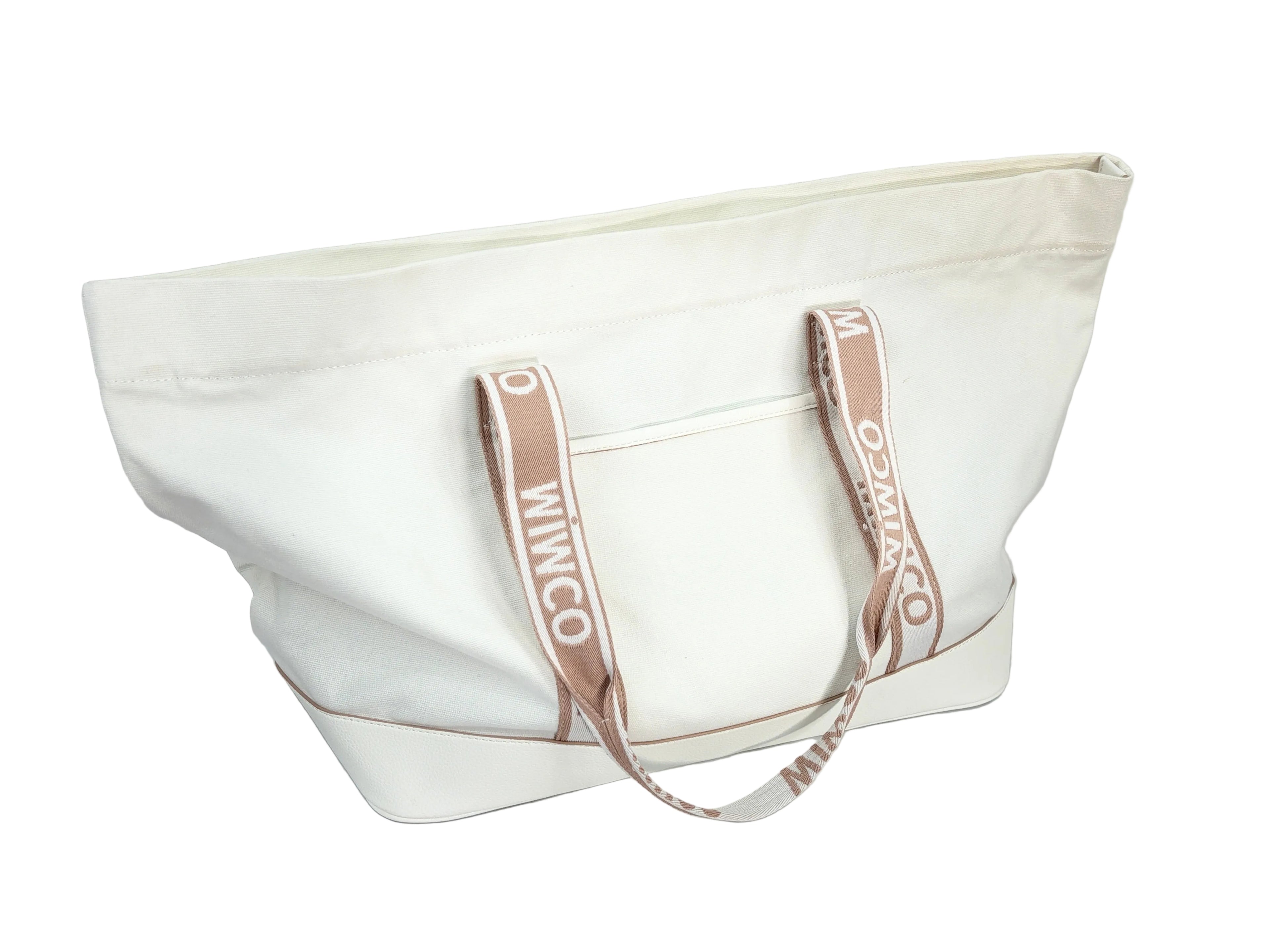 Mimco | Canvas Logo Tote Bag | White & Blush — BNWT