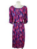 Harvest Lane Abstract Brushstroke Midi Dress - Size 12