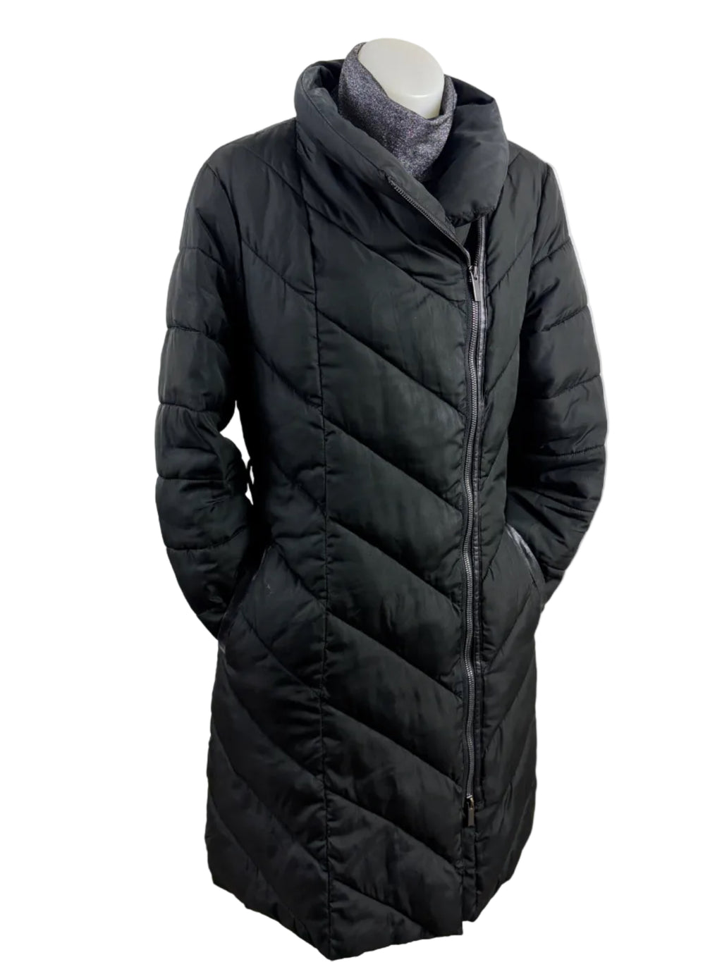Portmans | Zip Puffer Coat | Black | Size 8