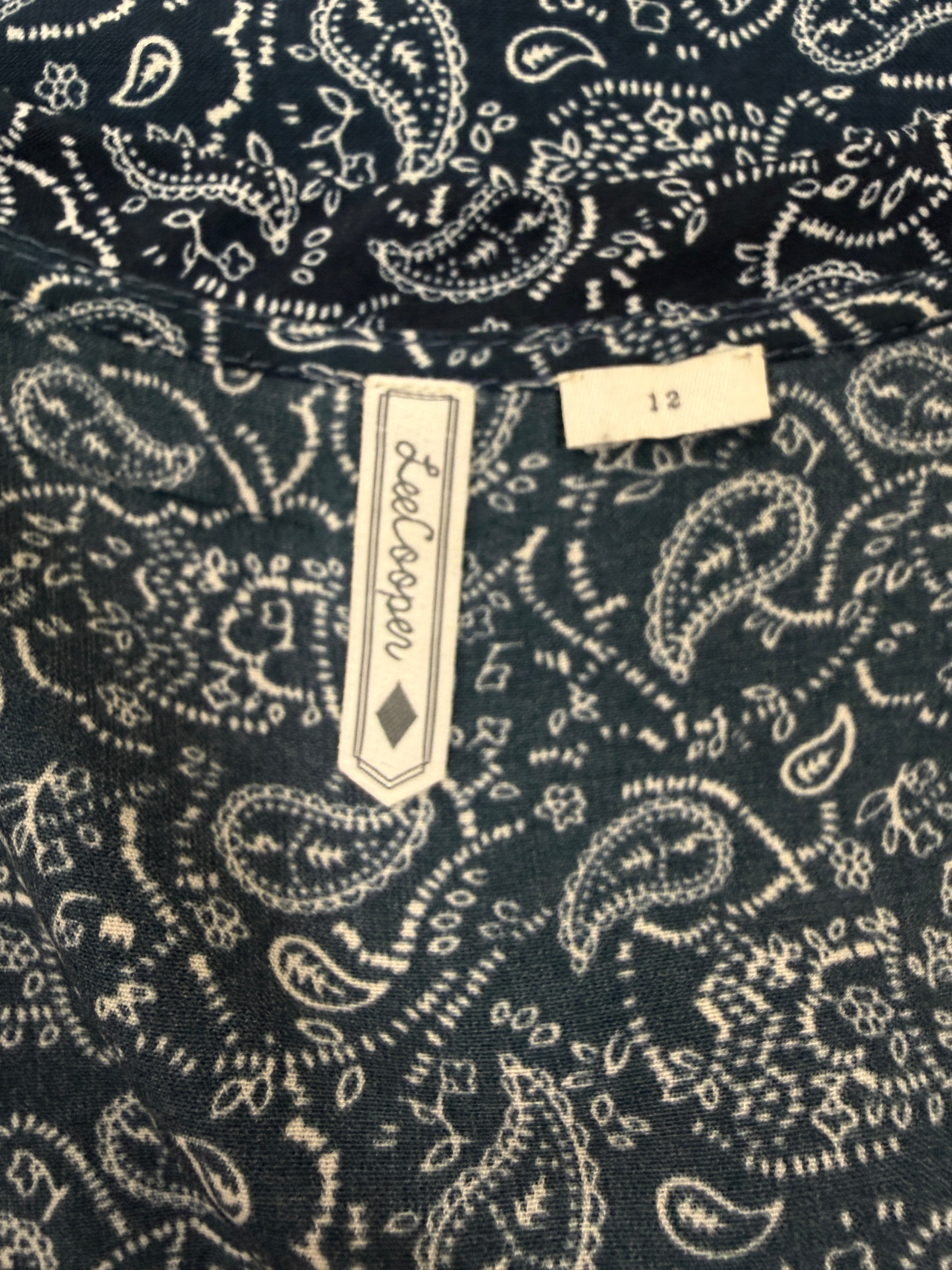 Lee Cooper | Paisley Print Shift Dress | Navy | Size 12