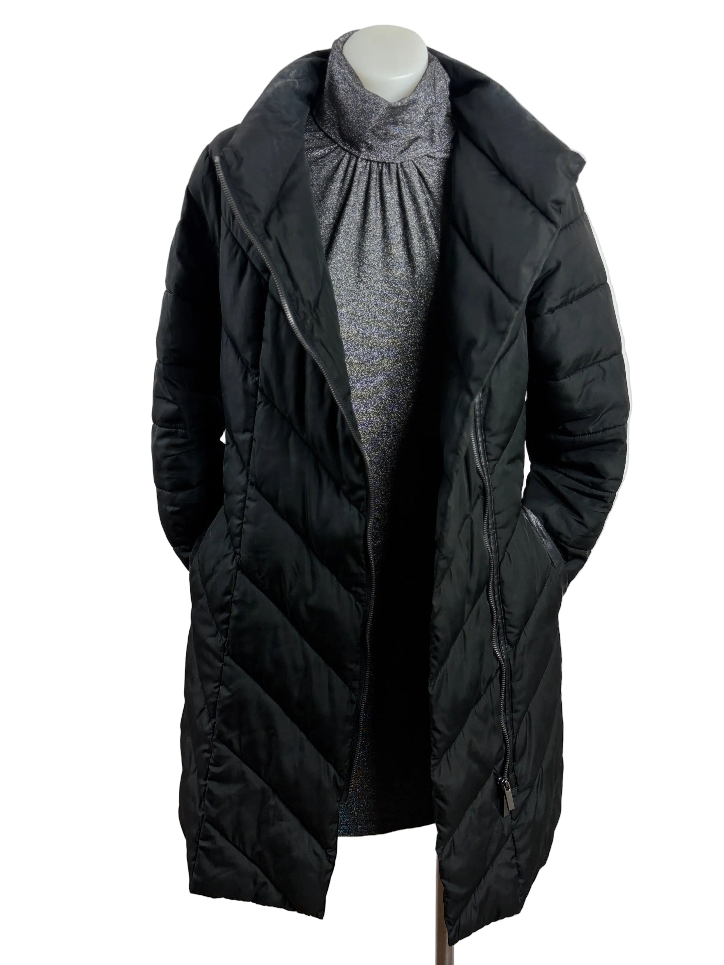 Portmans | Zip Puffer Coat | Black | Size 8
