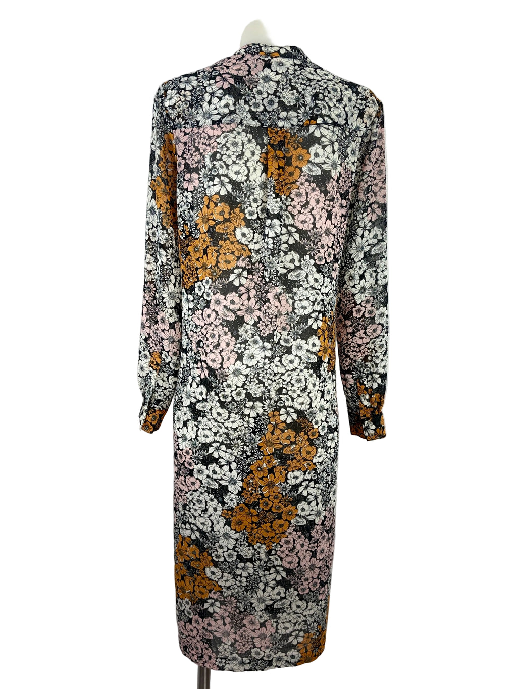 H&M | Retro Floral Button-Front Midi Dress | EU 36 (AU 8)