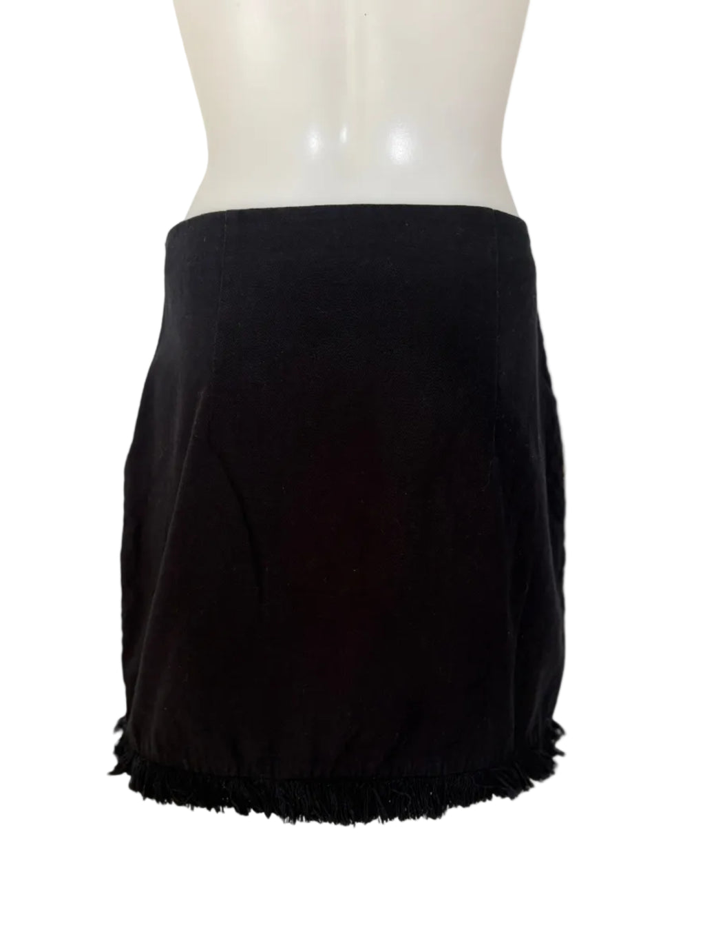 H&M Beaded Embroidered Fringe Mini Skirt in black, teal & gold – view 6 of 7
