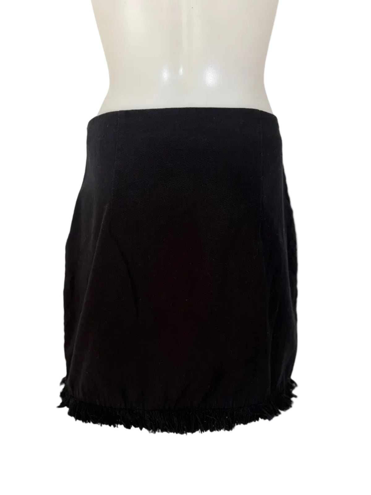 H&M Beaded Embroidered Fringe Mini Skirt in black, teal & gold – view 6 of 7