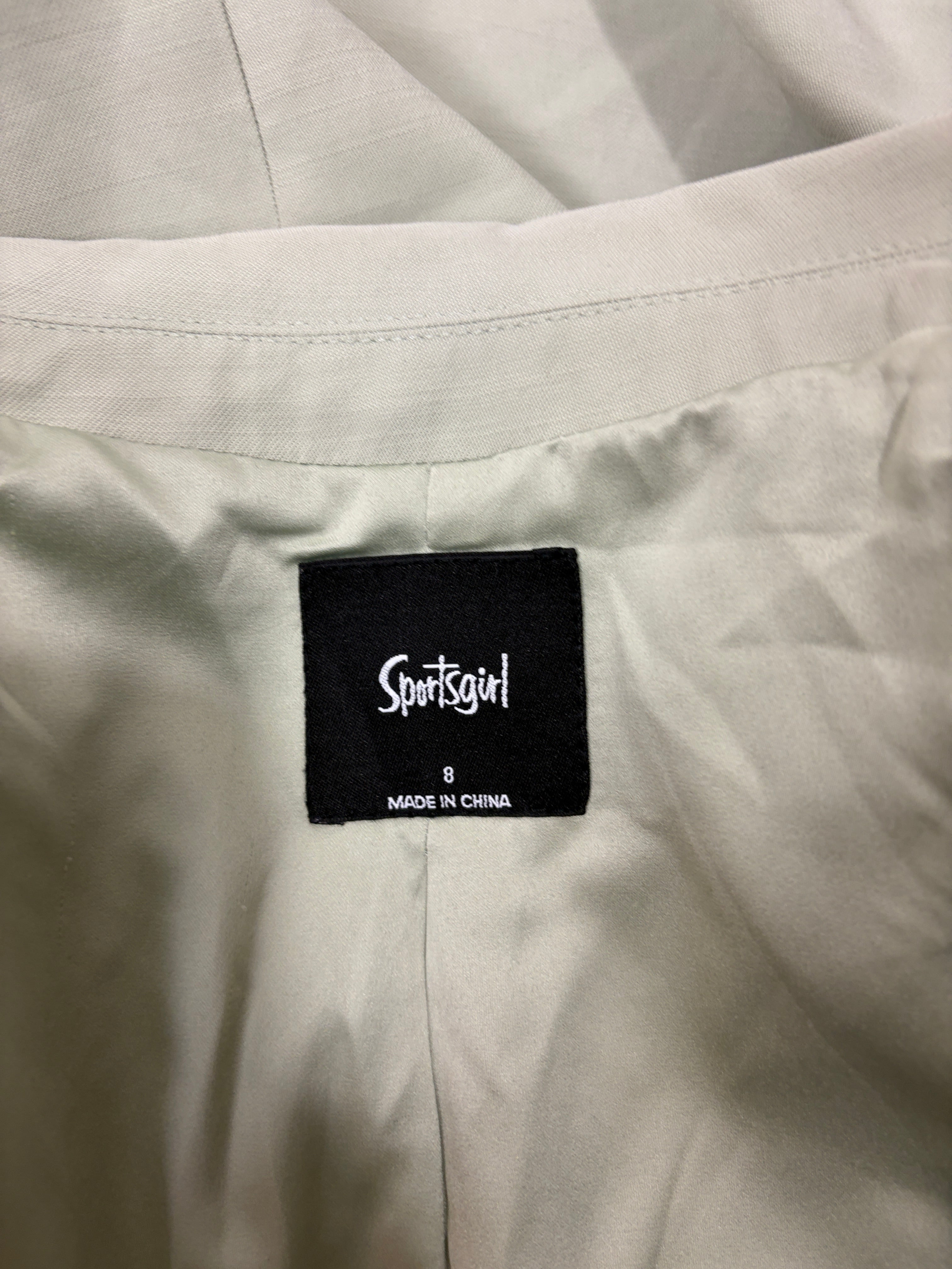 Sportsgirl | Sage Green Tailored Blazer | Single Button | Size 8