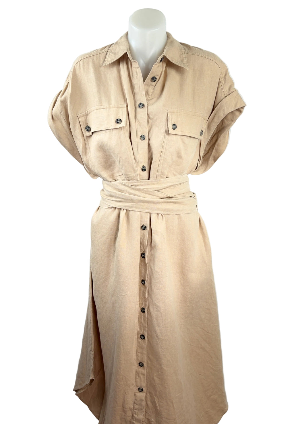 Witchery Linen Utility Style Dress - Size 16