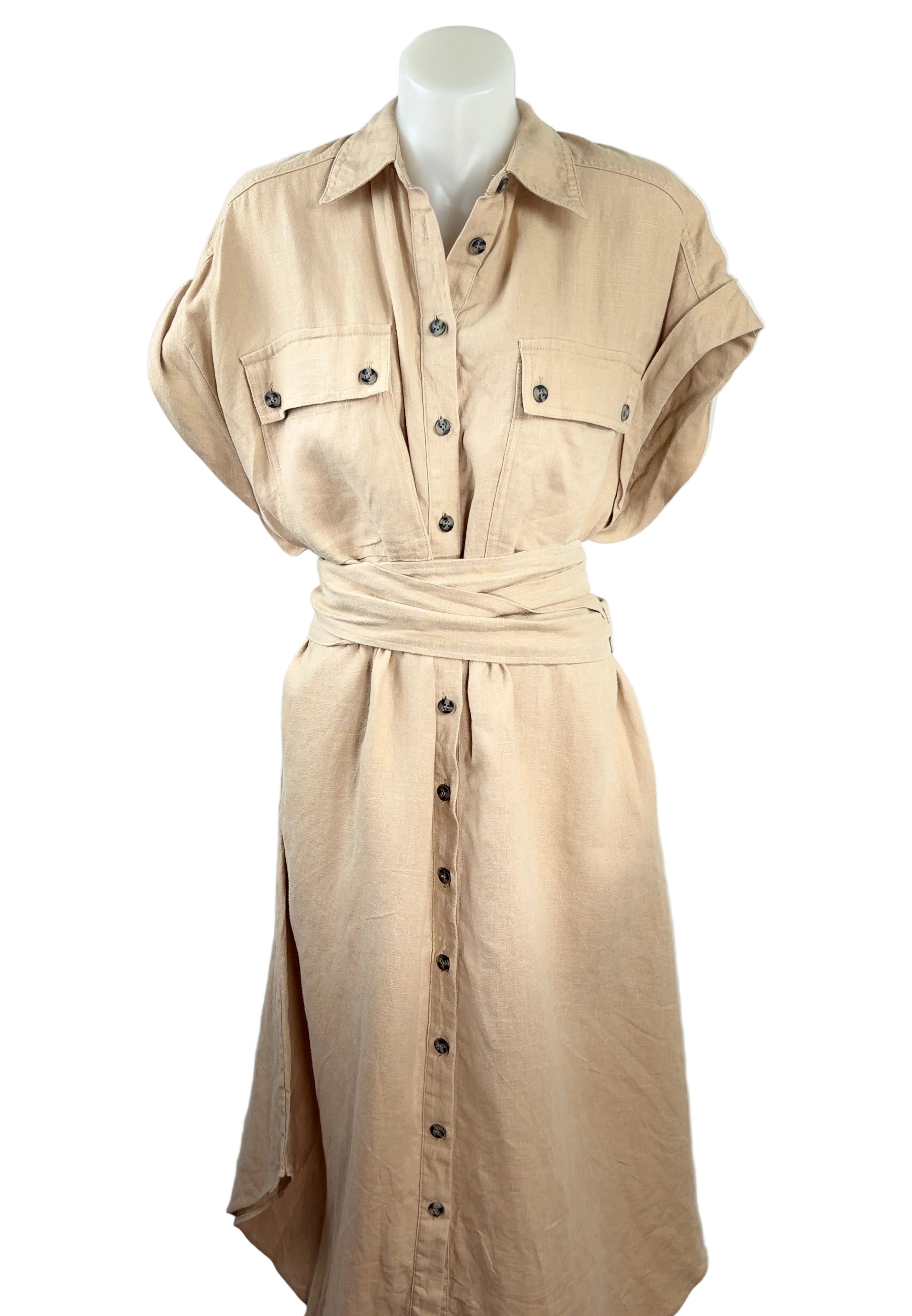 Witchery Linen Utility Style Dress - Size 16