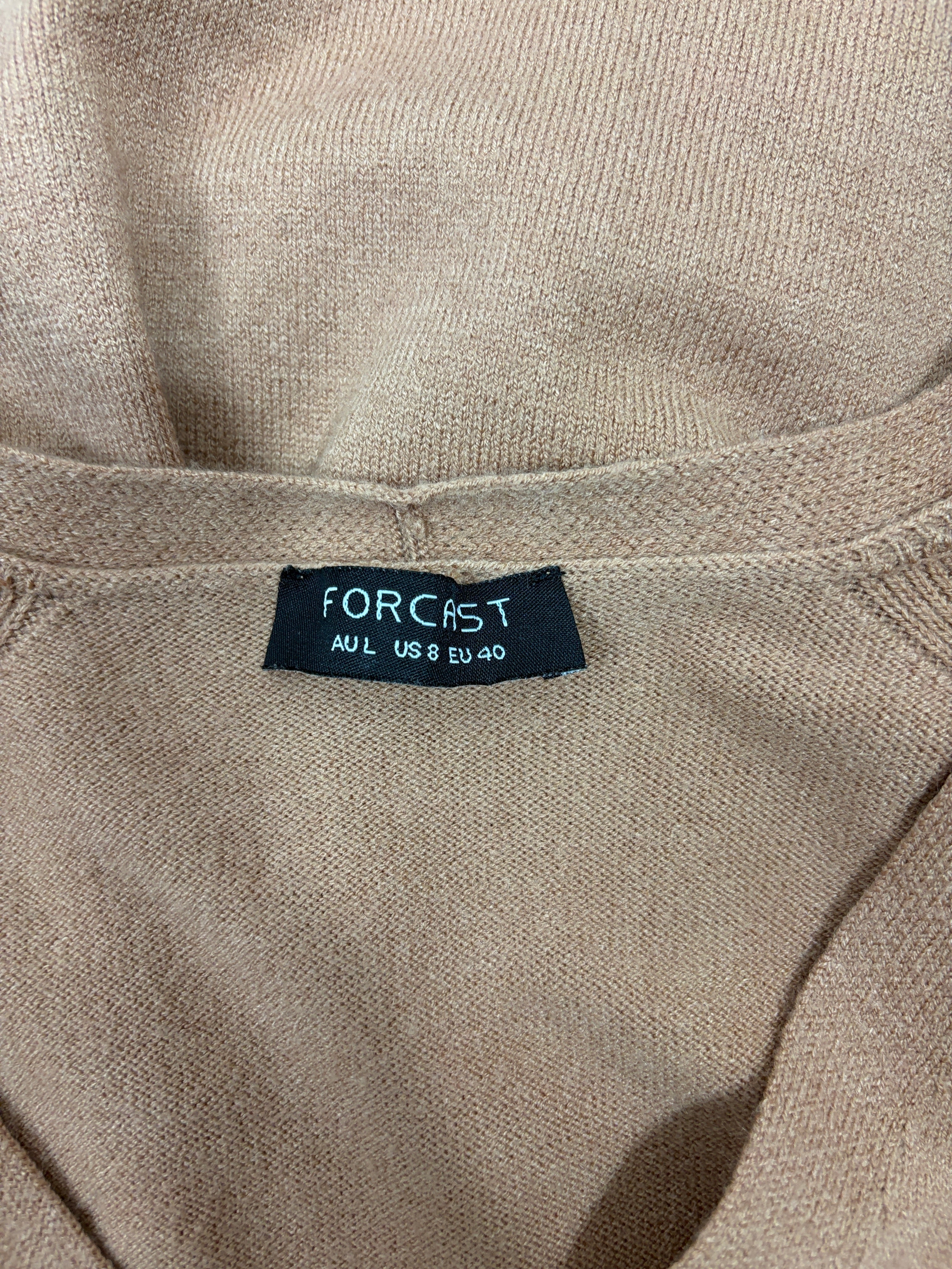Forcast | Camel Tie Waist Knit Dress | Size L