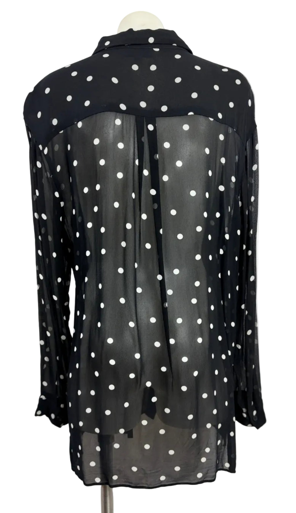 Witchery | Polka Dot Sheer Shirt | Black & White | Size 12