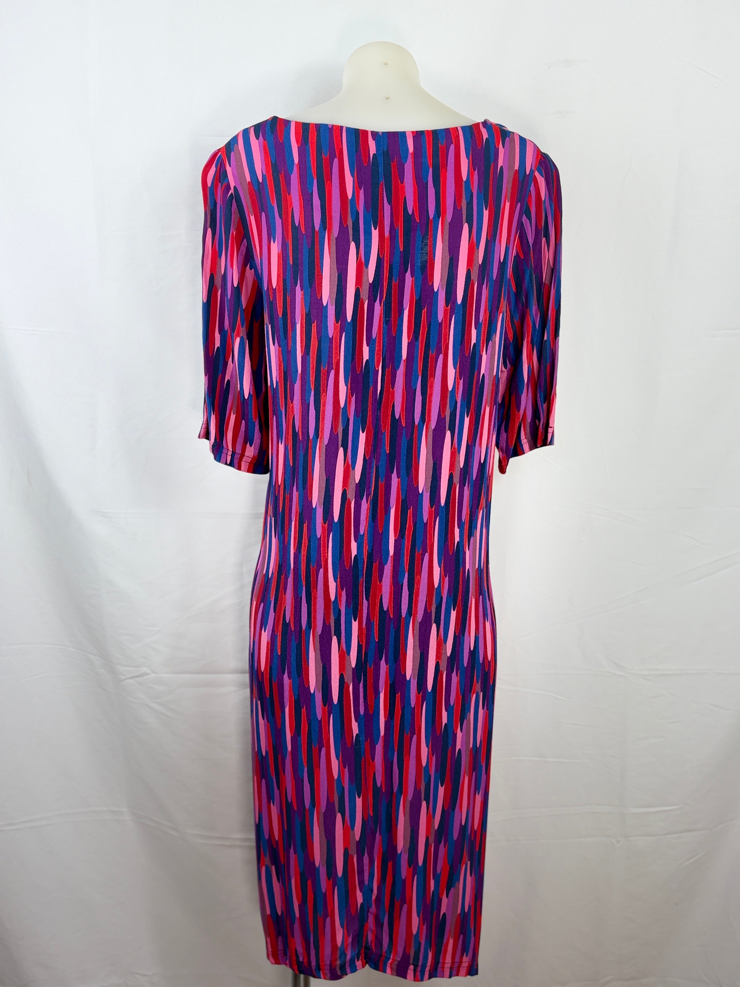 Harvest Lane Abstract Brushstroke Midi Dress - Size 12