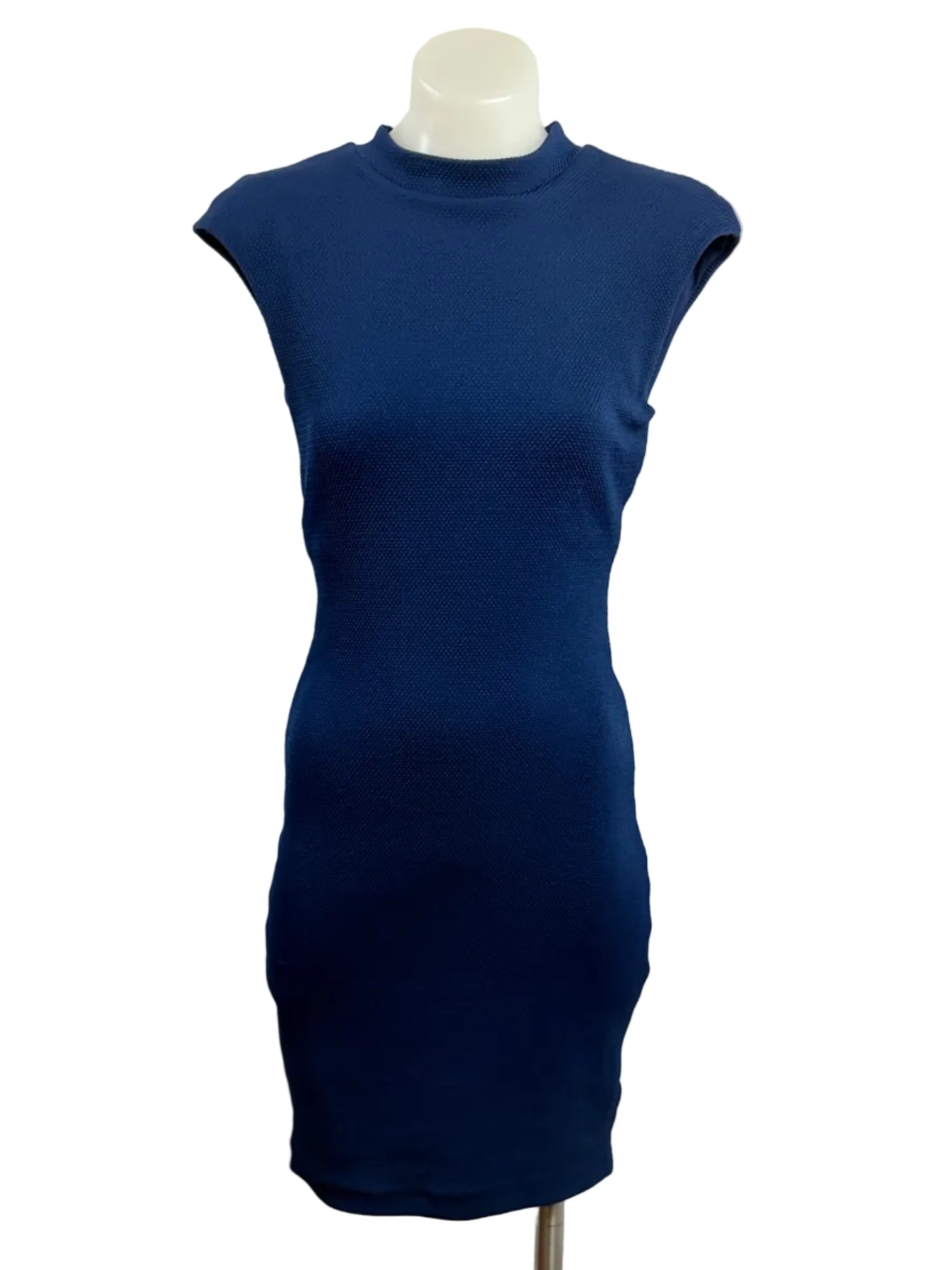 Kookai | Navy Textured Bodycon Mini Dress | Size 34 (6)