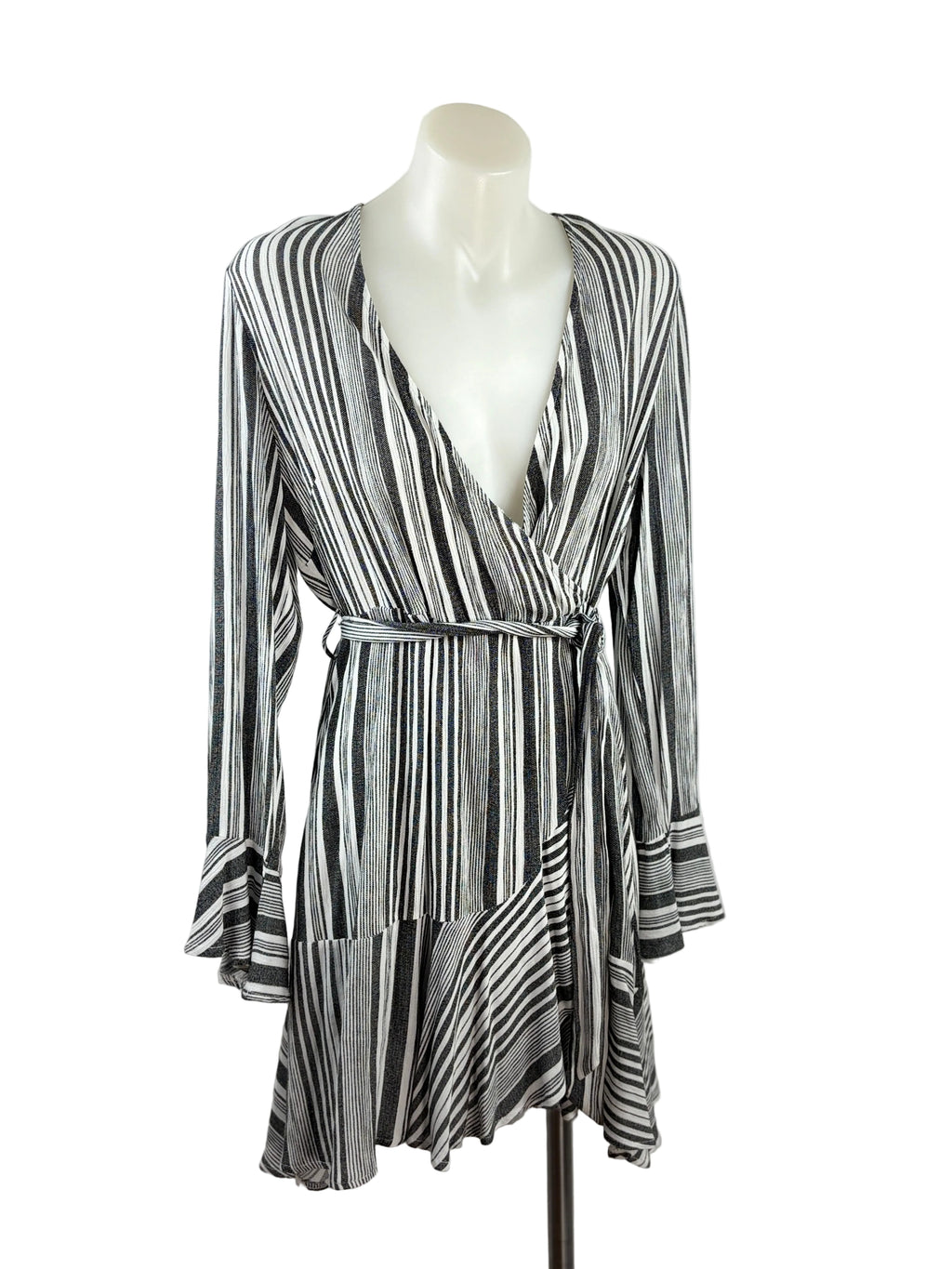 Grace & Co Striped Wrap Mini Dress – view 2 of 5