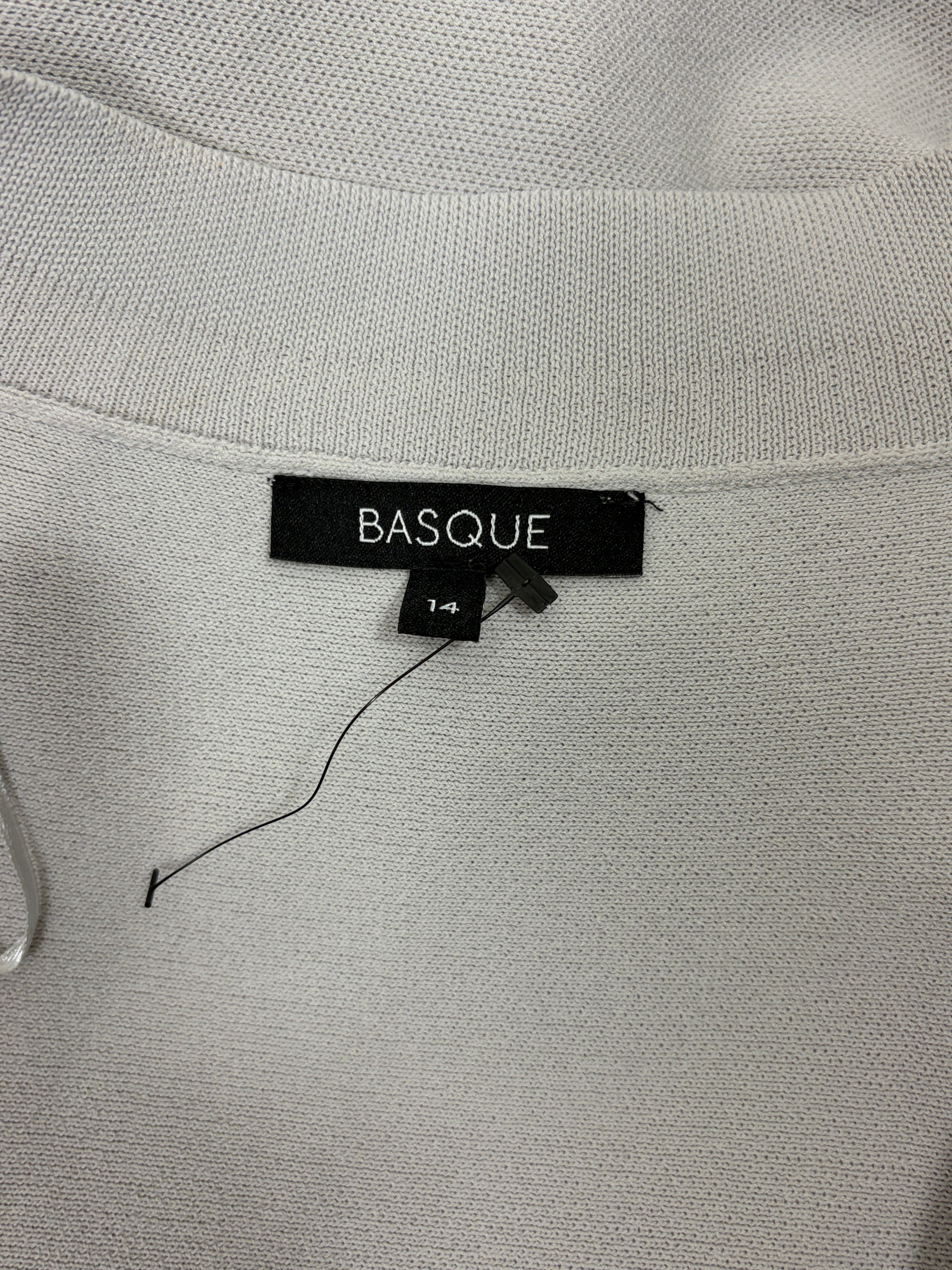 Basque | Structured Knit Wrap Jacket | Grey | Size 14