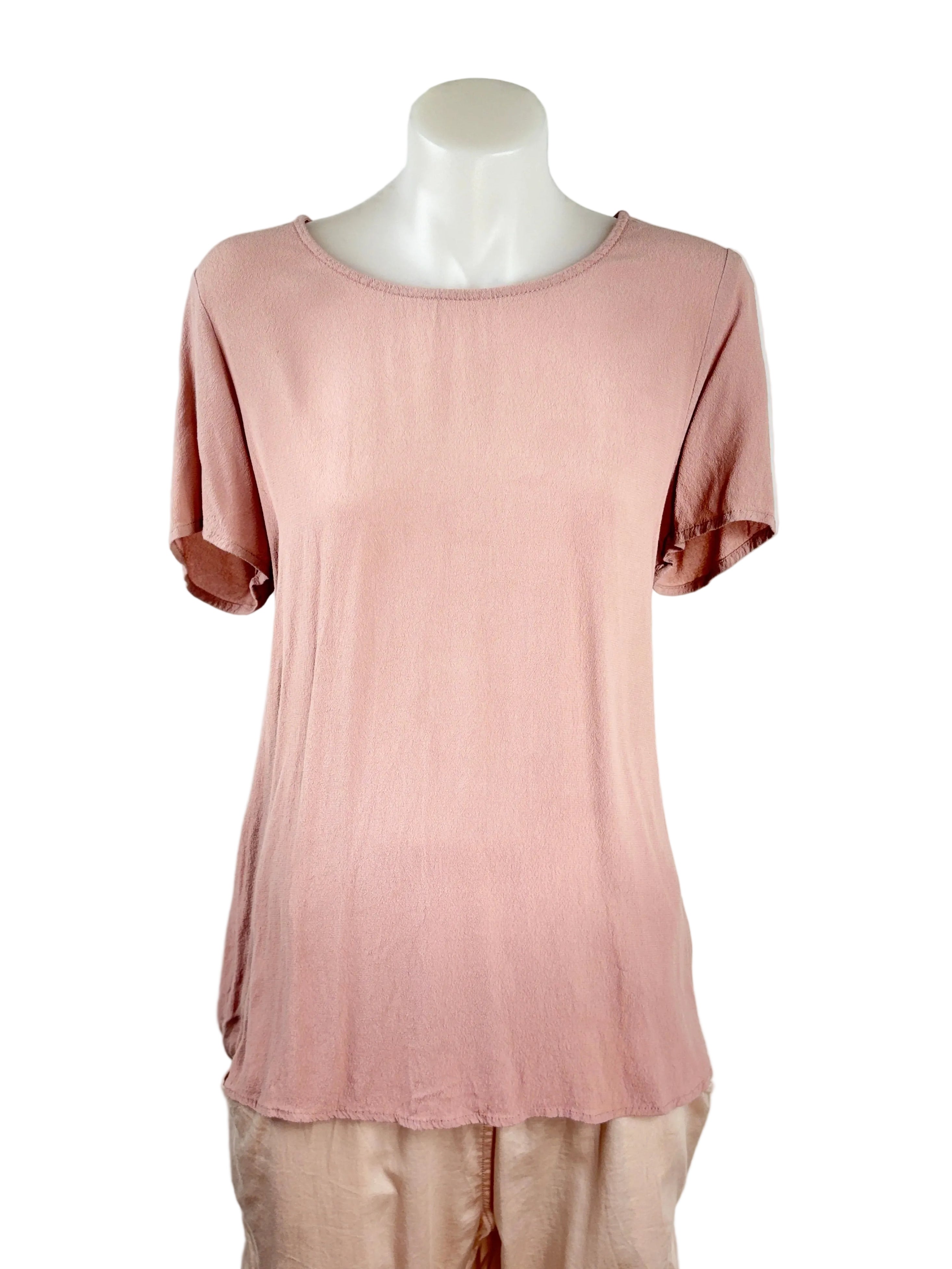 Sportsgirl Blush Pink Scoop Neck Tee - Size 10