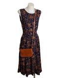 Princess Highway Confetti Print Fit-and-Flare Midi Dress in navy, size 8 – preloved at Second Signature