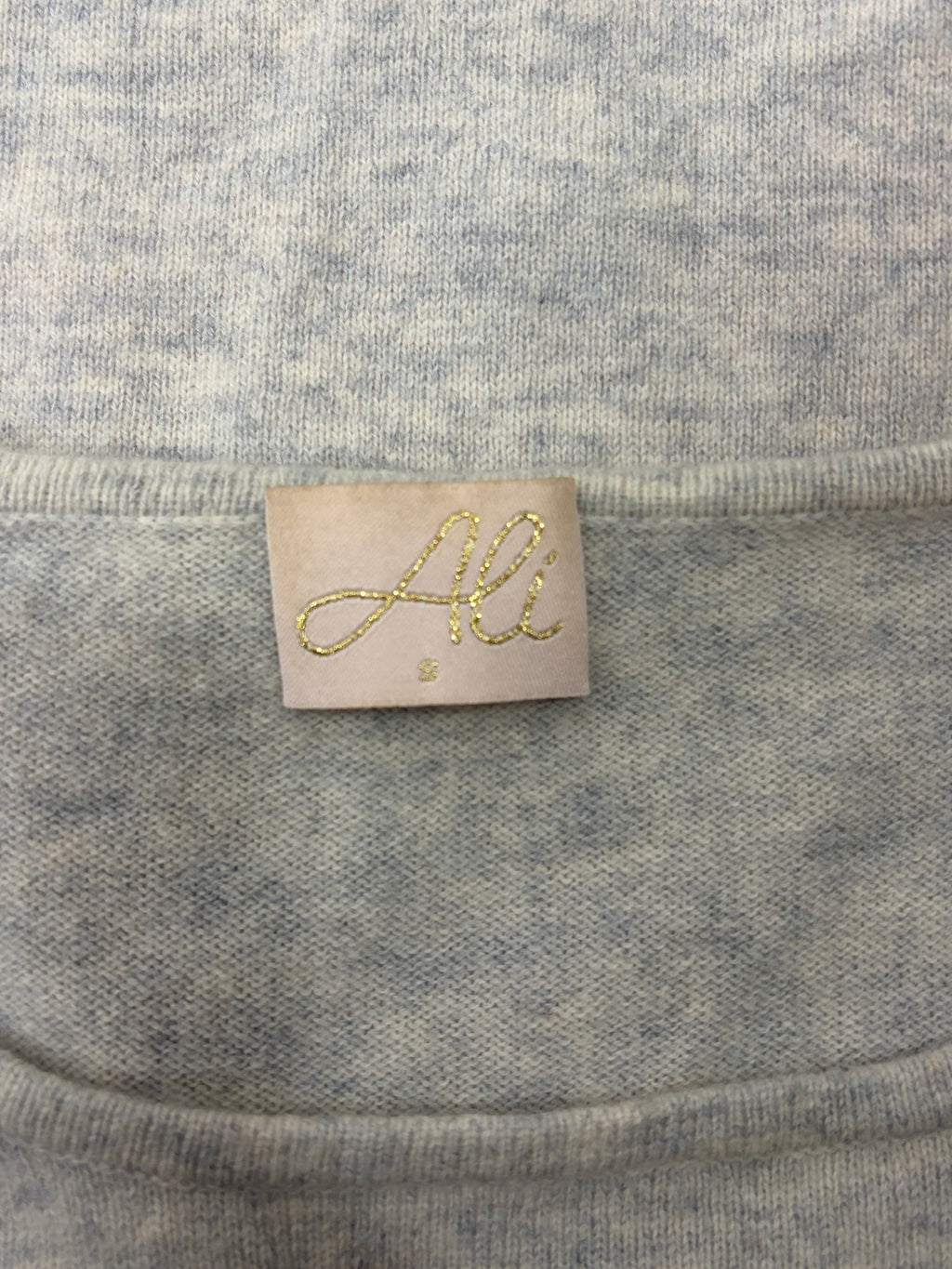 Ali Cashmere Star Jumper — Grey Marle & Blush Pink - Size S