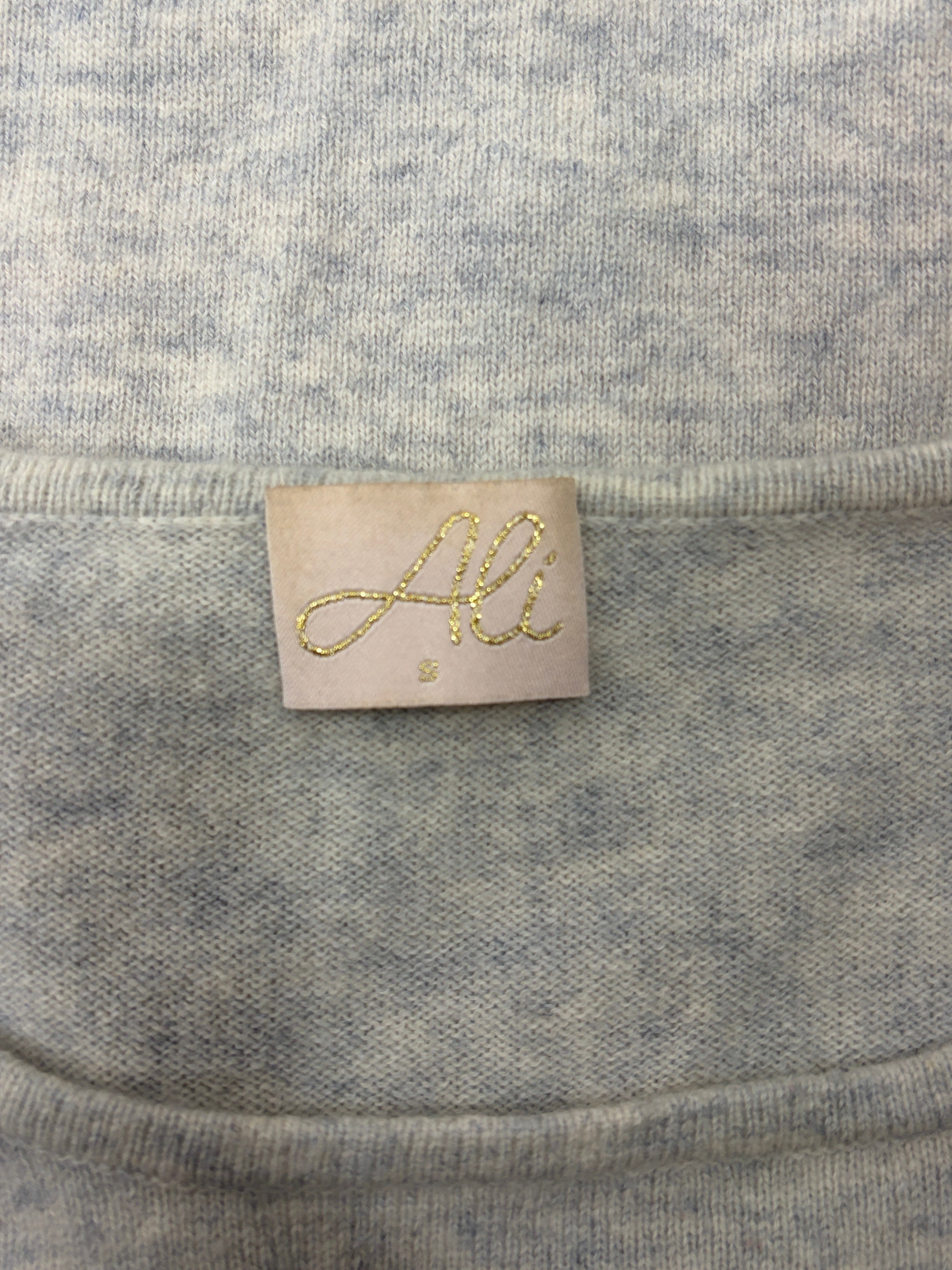 Ali Cashmere Star Jumper — Grey Marle & Blush Pink - Size S