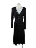 Next | Ribbed Button-Front Knit Dress | Black — Size 10