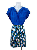 Gorman Abstract Ikat Print Pencil Skirt styled with Country Road Silk Cap Sleeve Popover Top