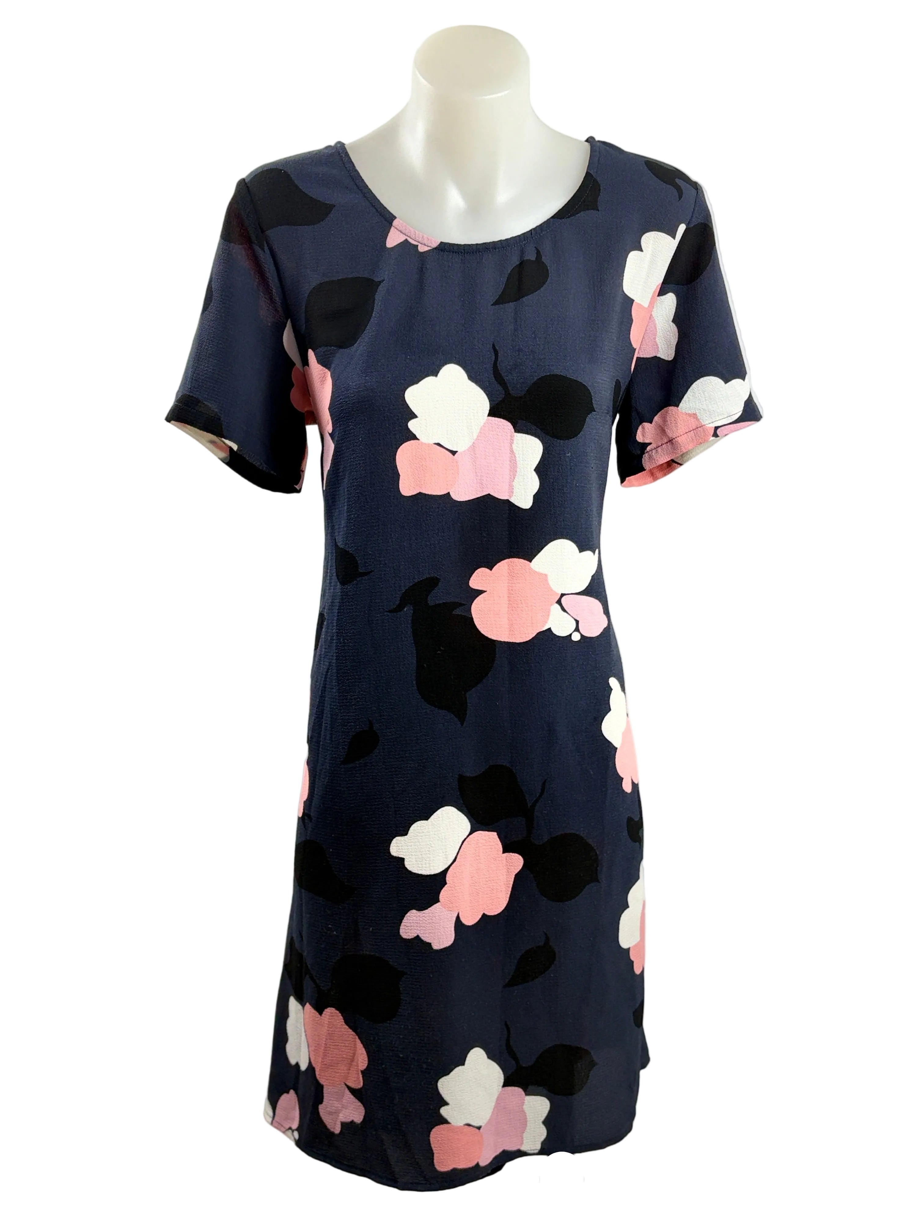 Leoni | Floral Shift Dress | Navy, Blush & White | XS