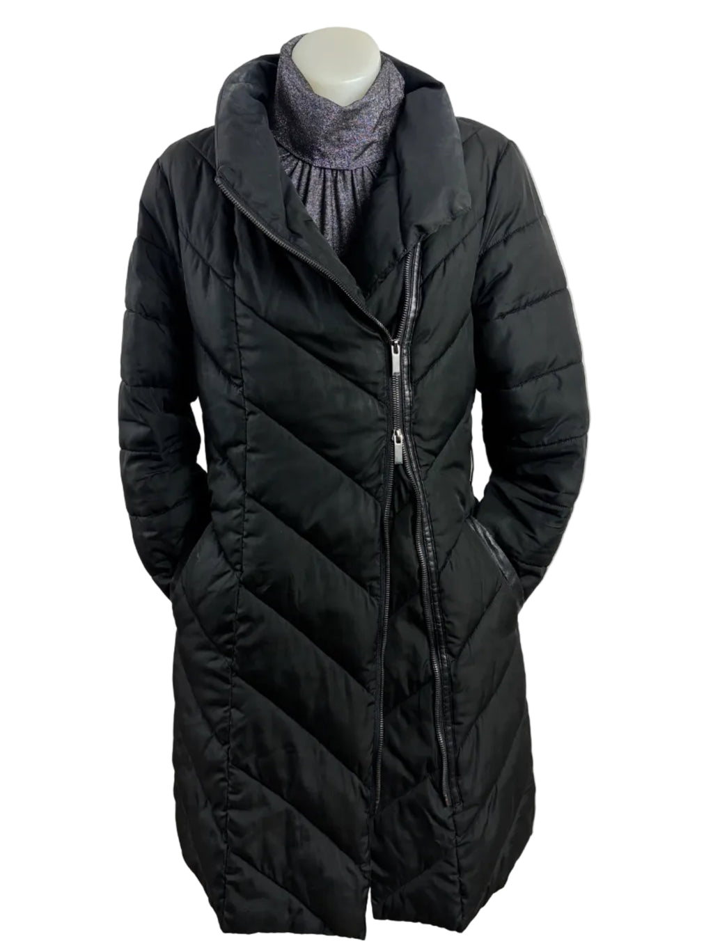 Portmans | Zip Puffer Coat | Black | Size 8