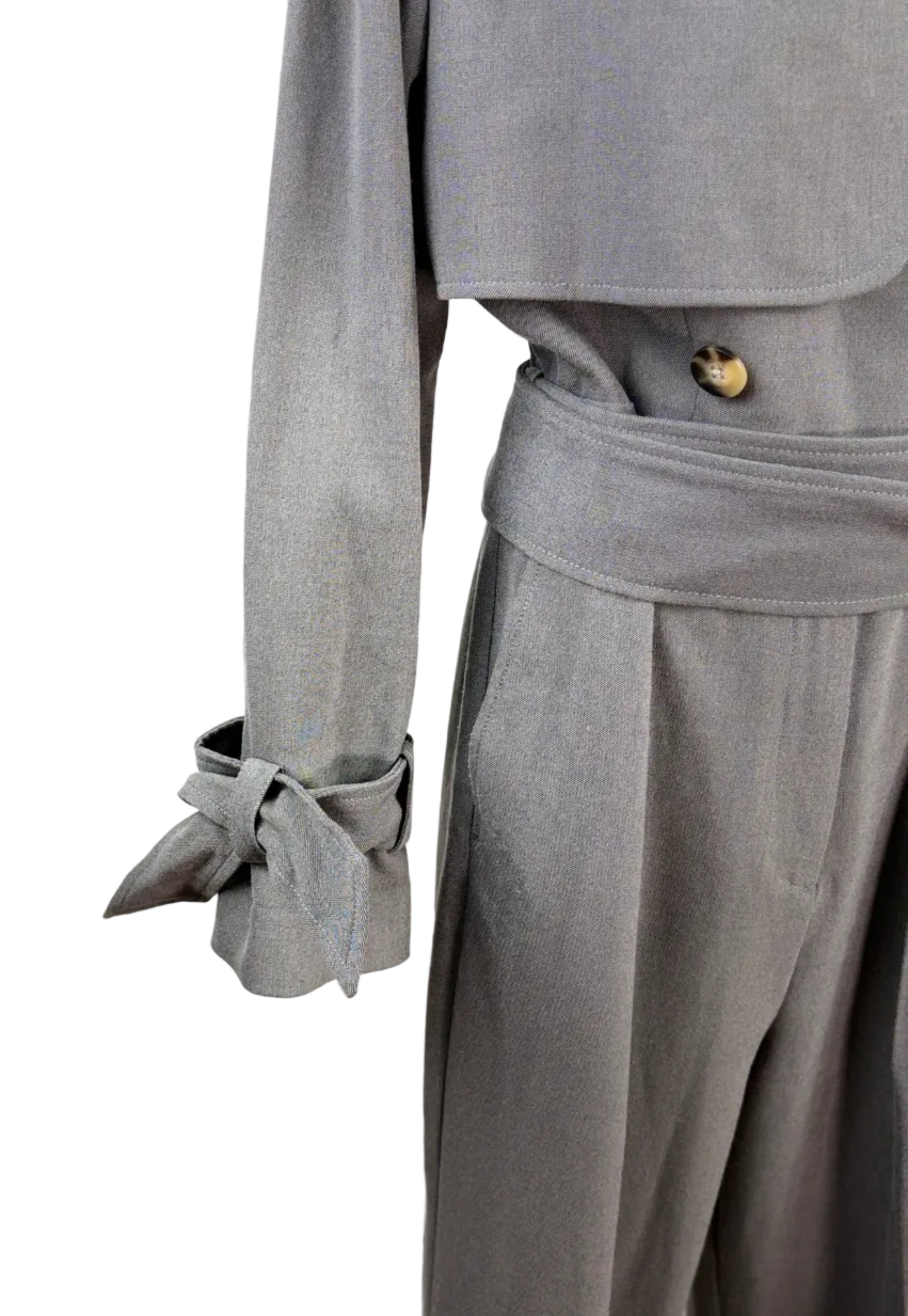 Witchery Trench-Style Jumpsuit - Grey - Size 10