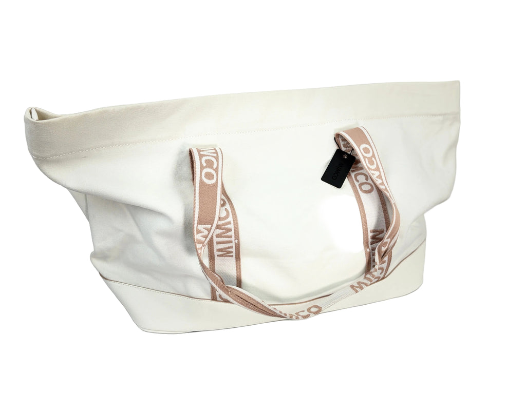 Mimco | Canvas Logo Tote Bag | White & Blush — BNWT