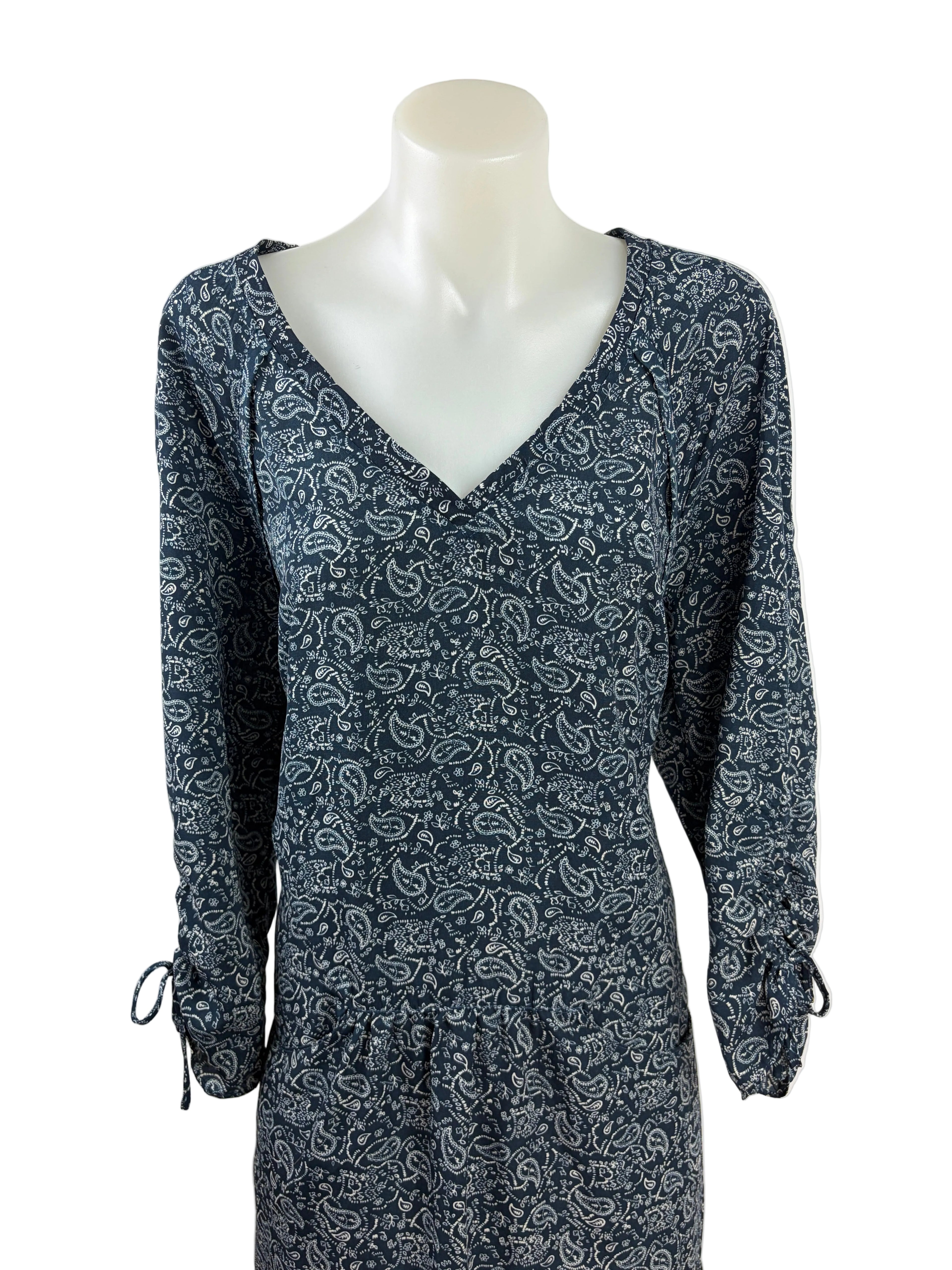 Lee Cooper | Paisley Print Shift Dress | Navy | Size 12