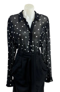 Witchery | Polka Dot Sheer Shirt | Black & White | Size 12