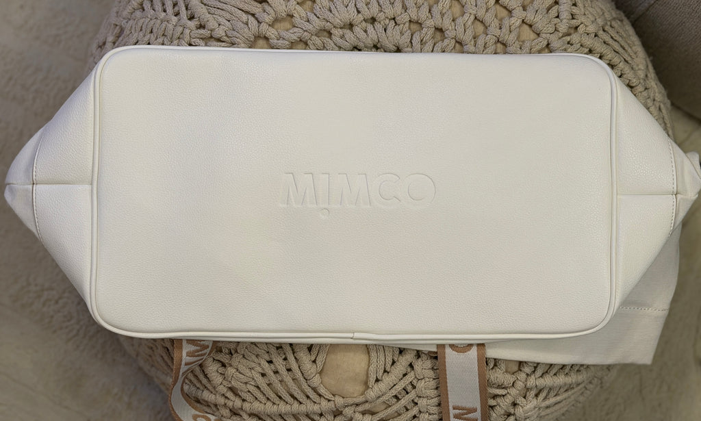 Mimco | Canvas Logo Tote Bag | White & Blush — BNWT