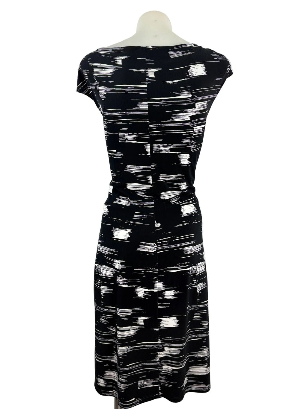 Lauren Ralph Lauren | Abstract Print Twist-Waist Dress | Black & White | Size 10