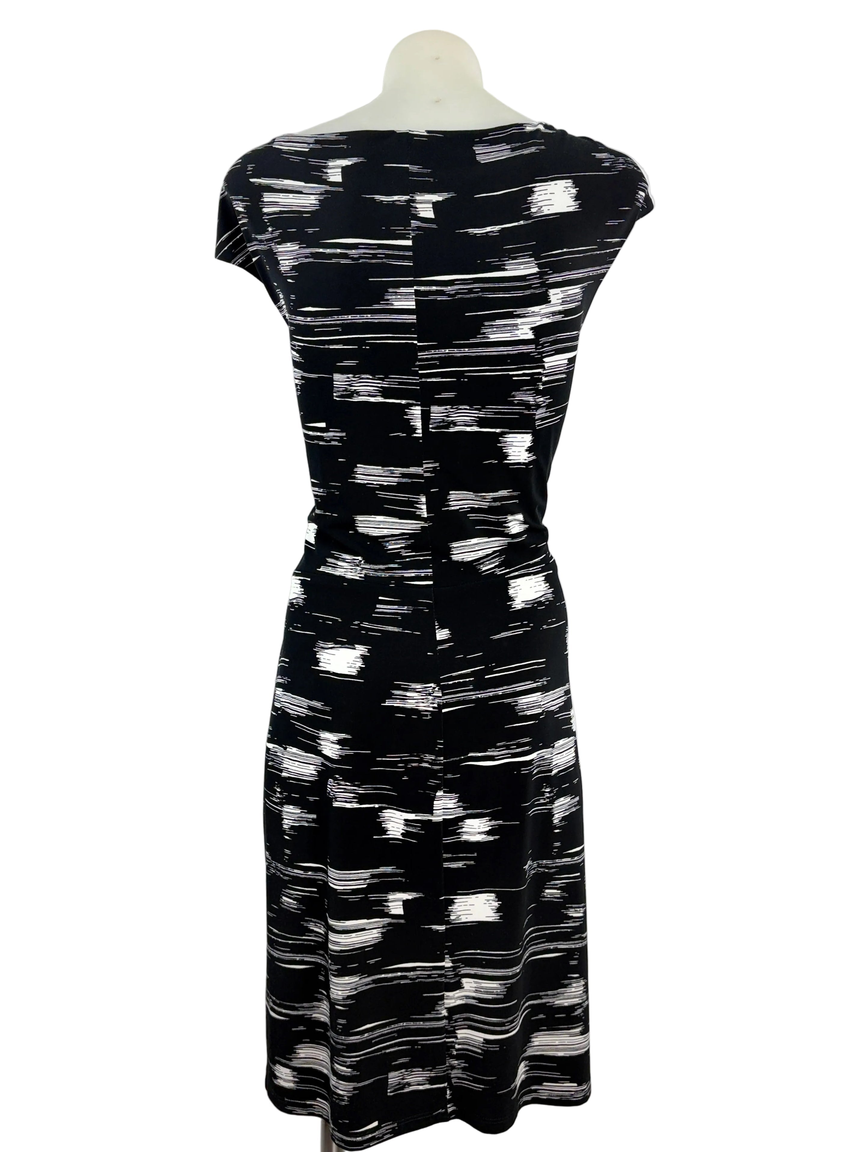Lauren Ralph Lauren | Abstract Print Twist-Waist Dress | Black & White | Size 10
